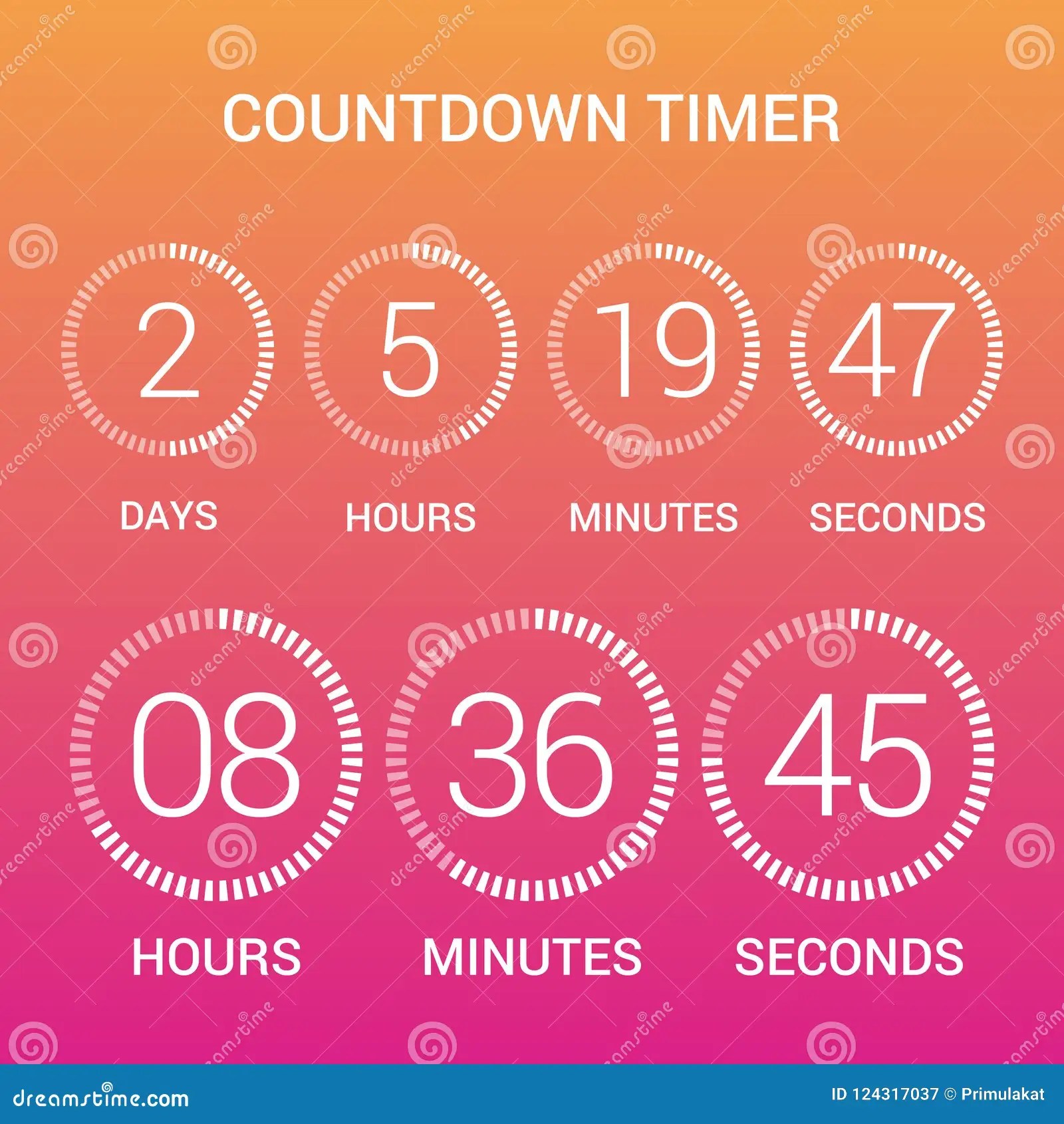 Counter Timer. Countdown site Vector Template Digital Clock Timer