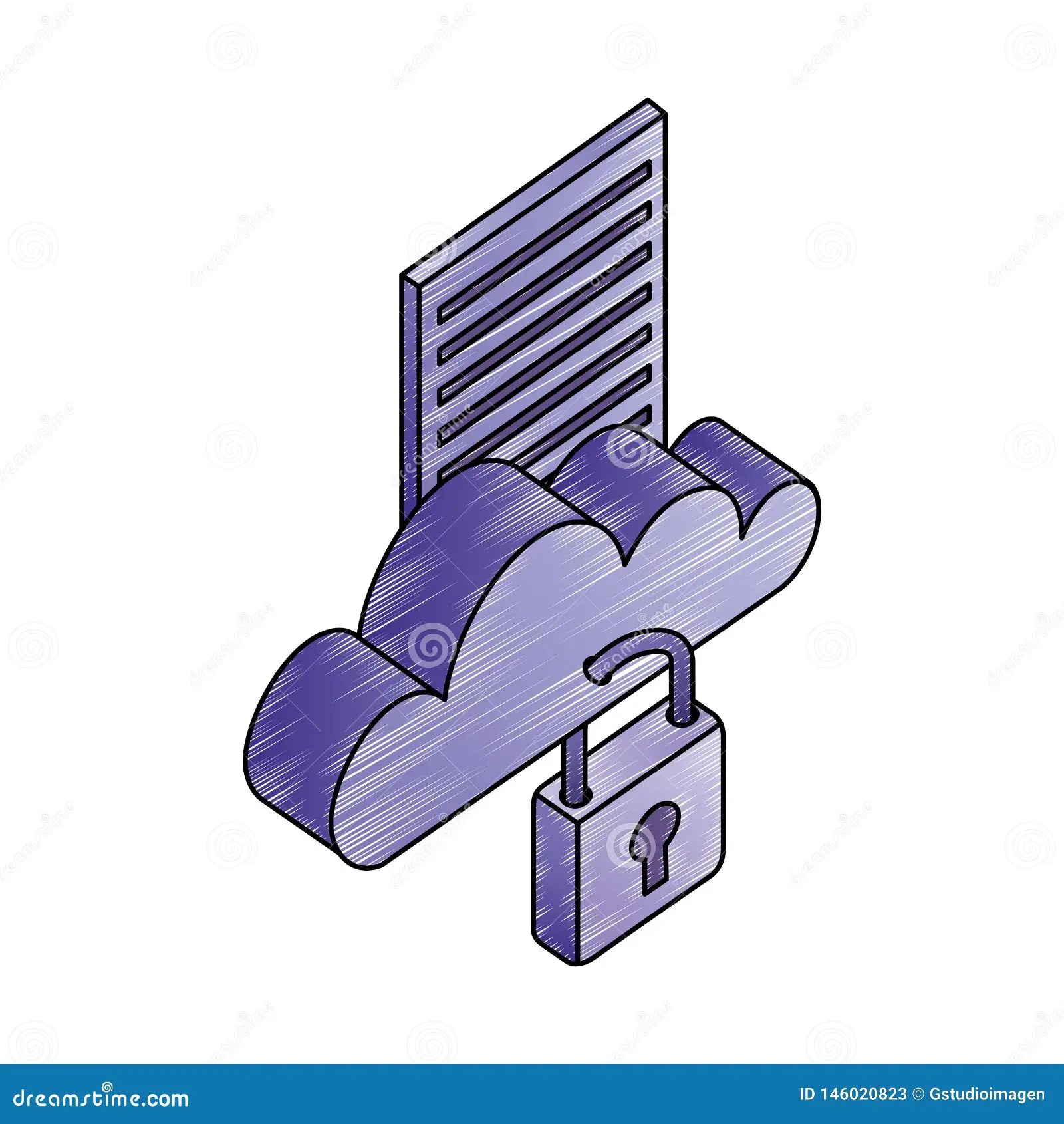 Cloud Computing Storage Data Security Stock Illustration Illustration