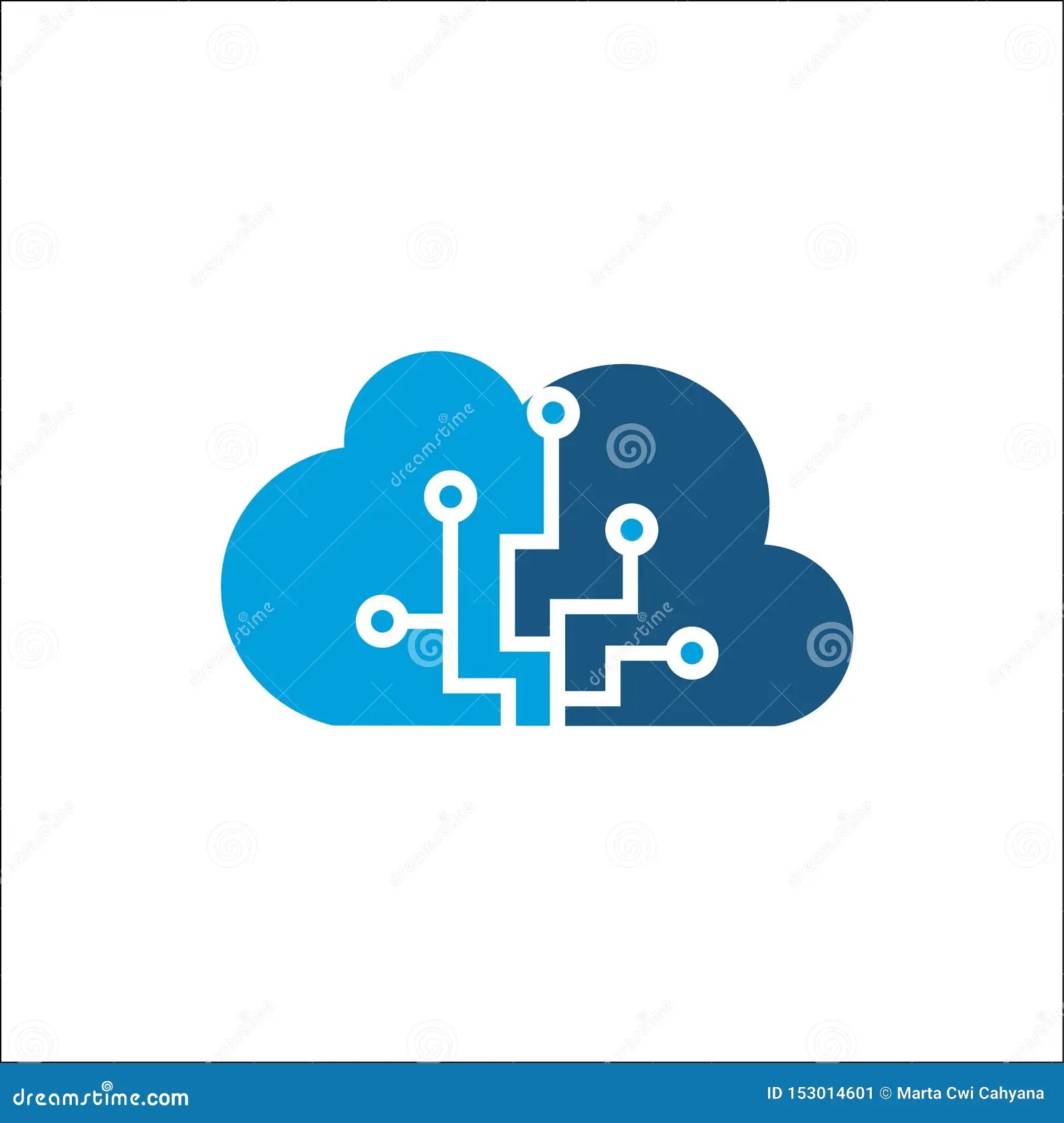 Cloud Computing and Storage Vector Logo. Technology Design Template
