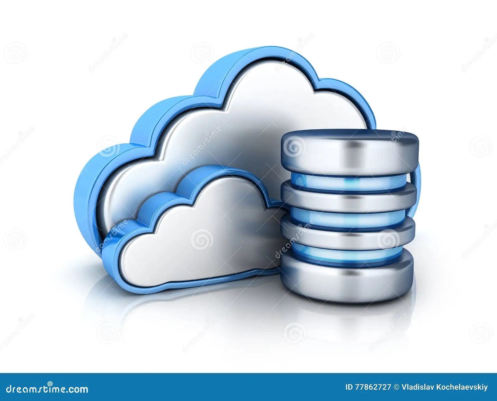 Cloud storage and database stock illustration. Illustration of files