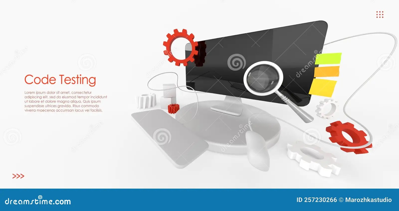 Code Testing Isometric Landing Page. Concept of Search Errors and Bugs