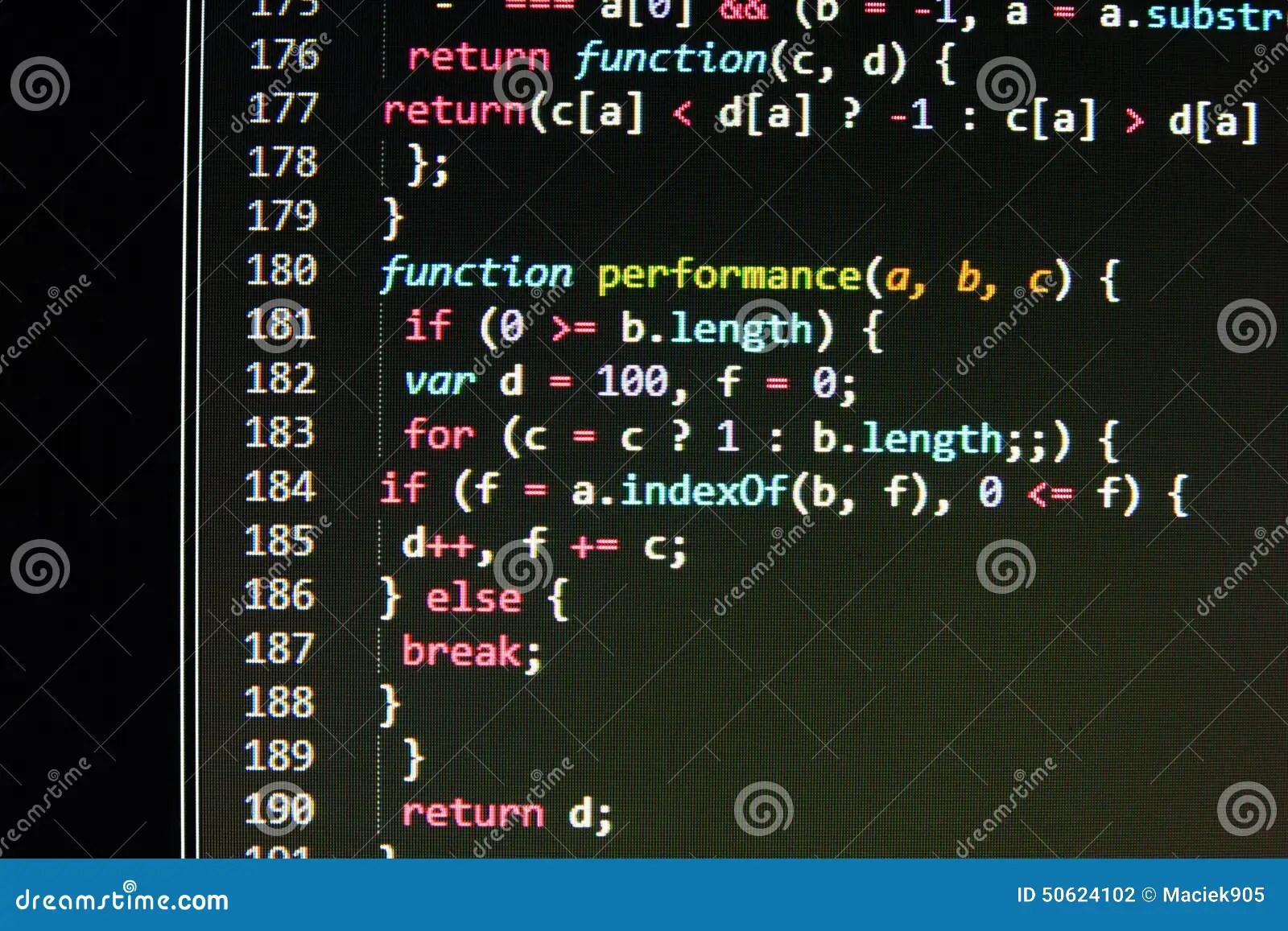 Programming Web Source Code Royalty-Free Stock Photography