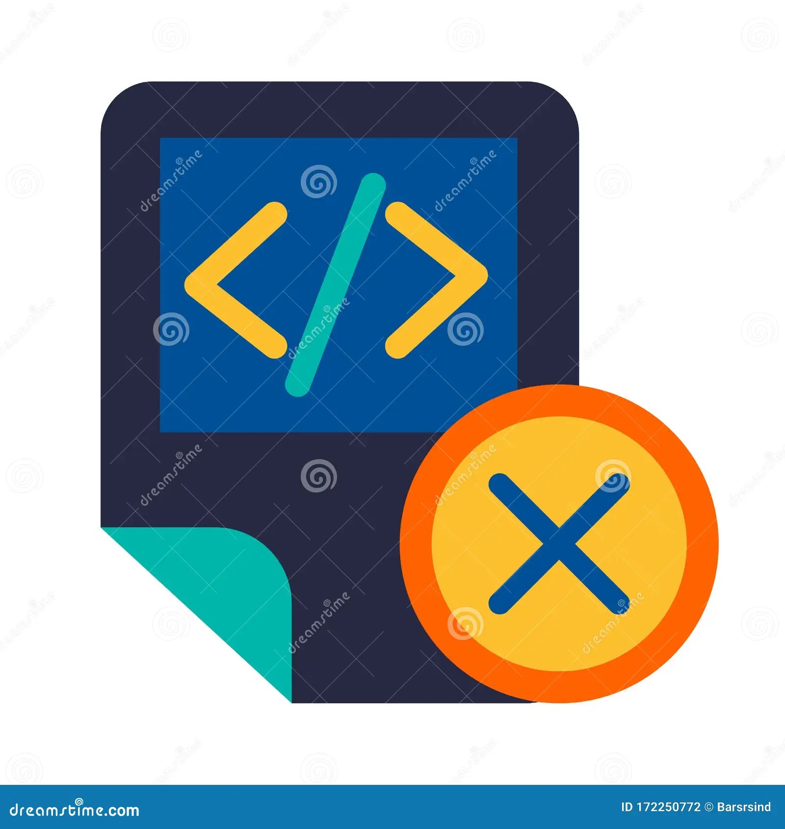 Coding Script File Delete Symbol Glyph Vector Icon Stock Illustration