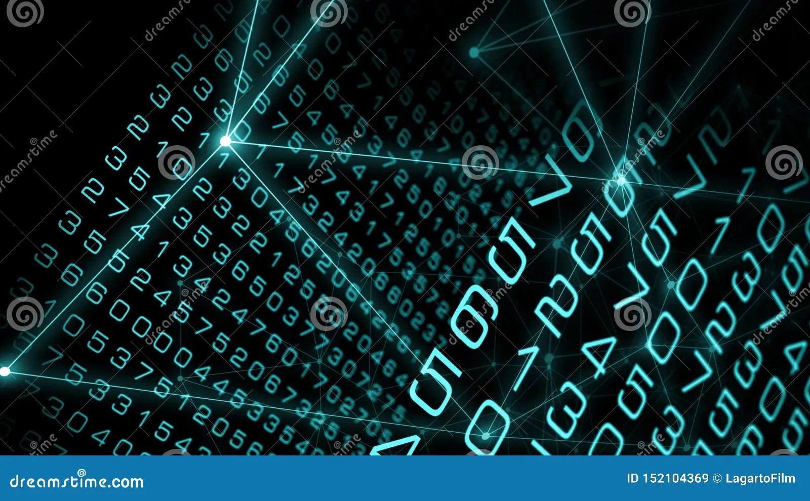 Random Numbers Dots and Numbers, Machine Learning Computers Stock