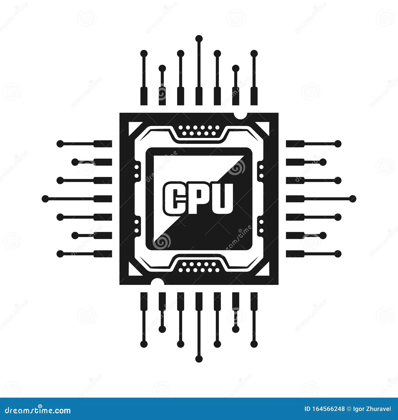 Computer CPU Vector Object or Design Element Stock Vector