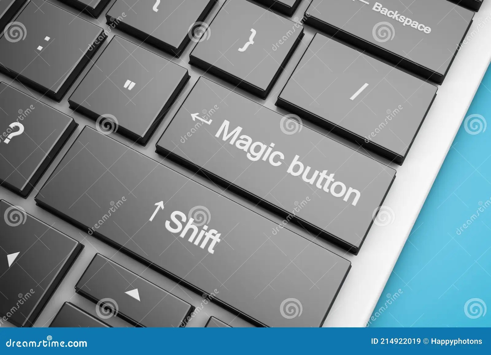 Computer Keyboard with Magic Button Stock Image Image of modern