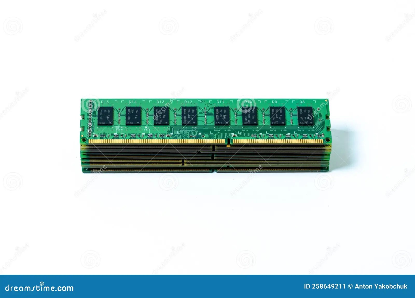 Computer Memory Card Close Up Memory Socket on Board Computer Server