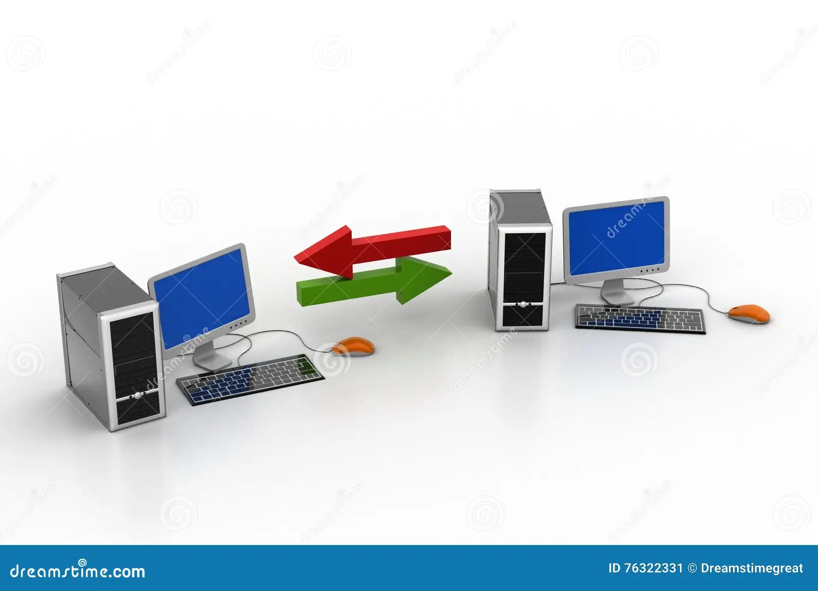 Computer Network Sharing Data Stock Illustration Illustration of