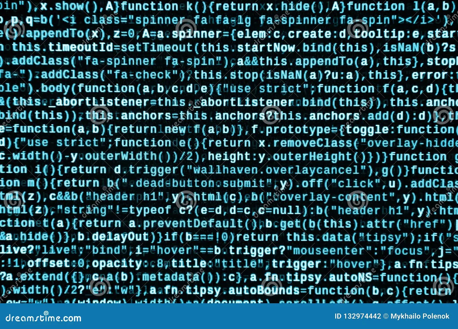 Computer Program Preview. Programming Code Typing Stock Photo Image