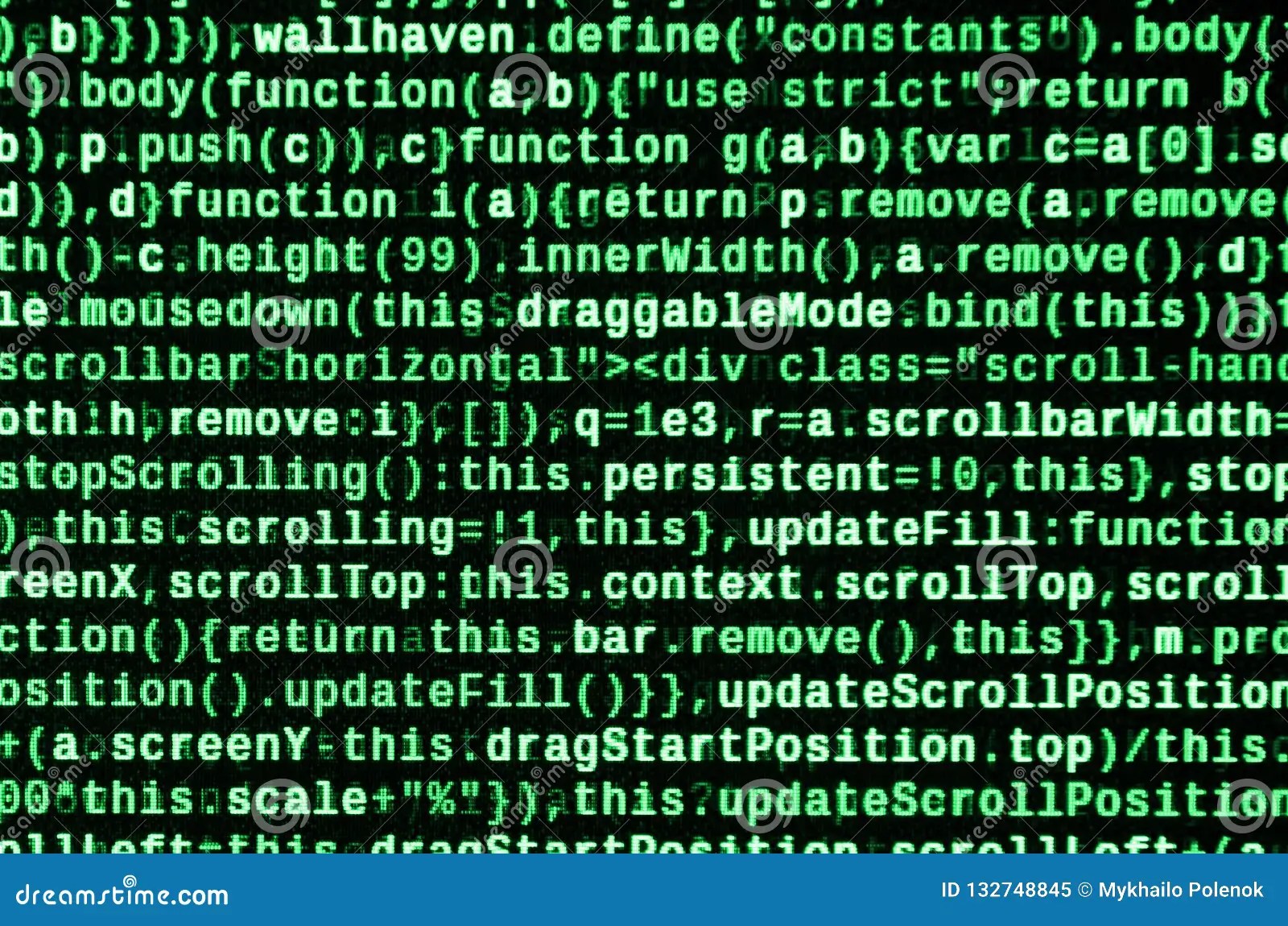 Computer Program Preview. Programming Code Typing Stock Image Image