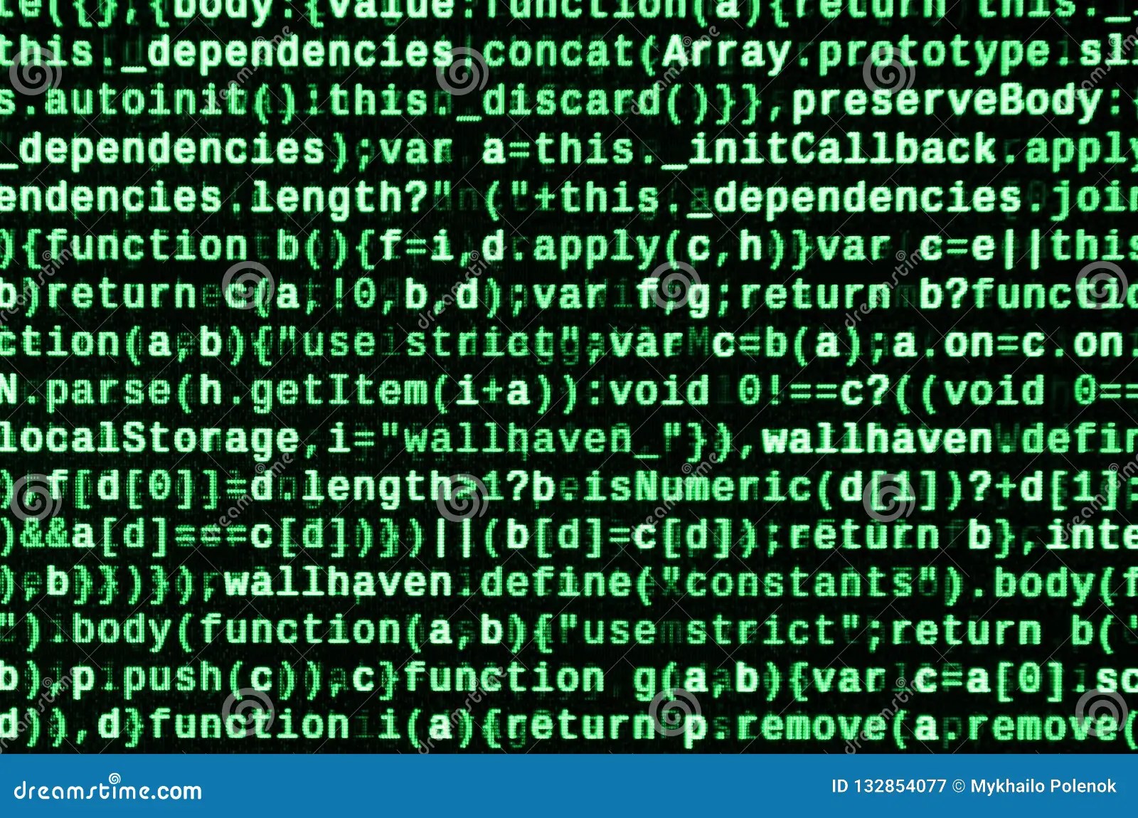 Computer Program Preview. Programming Code Typing Stock Image Image