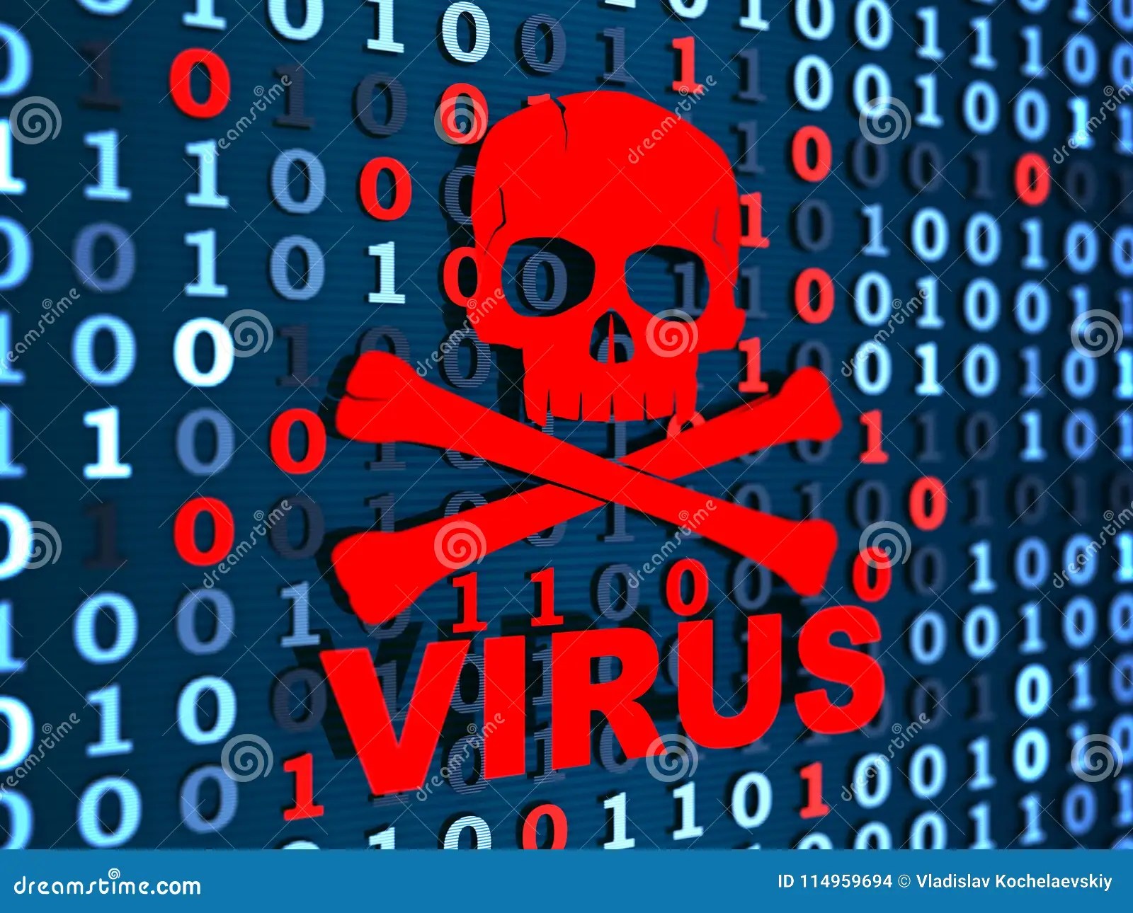 Computer Virus and Binary Code Stock Illustration Illustration of