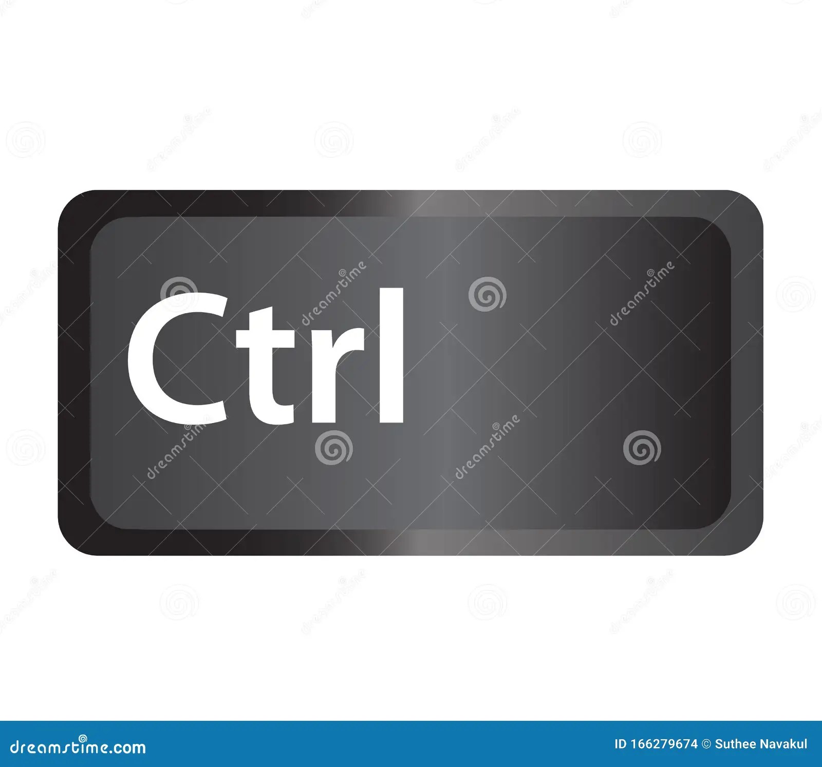 Control Ctrl Computer Key Button on White Background. Flat Style. Ctrl