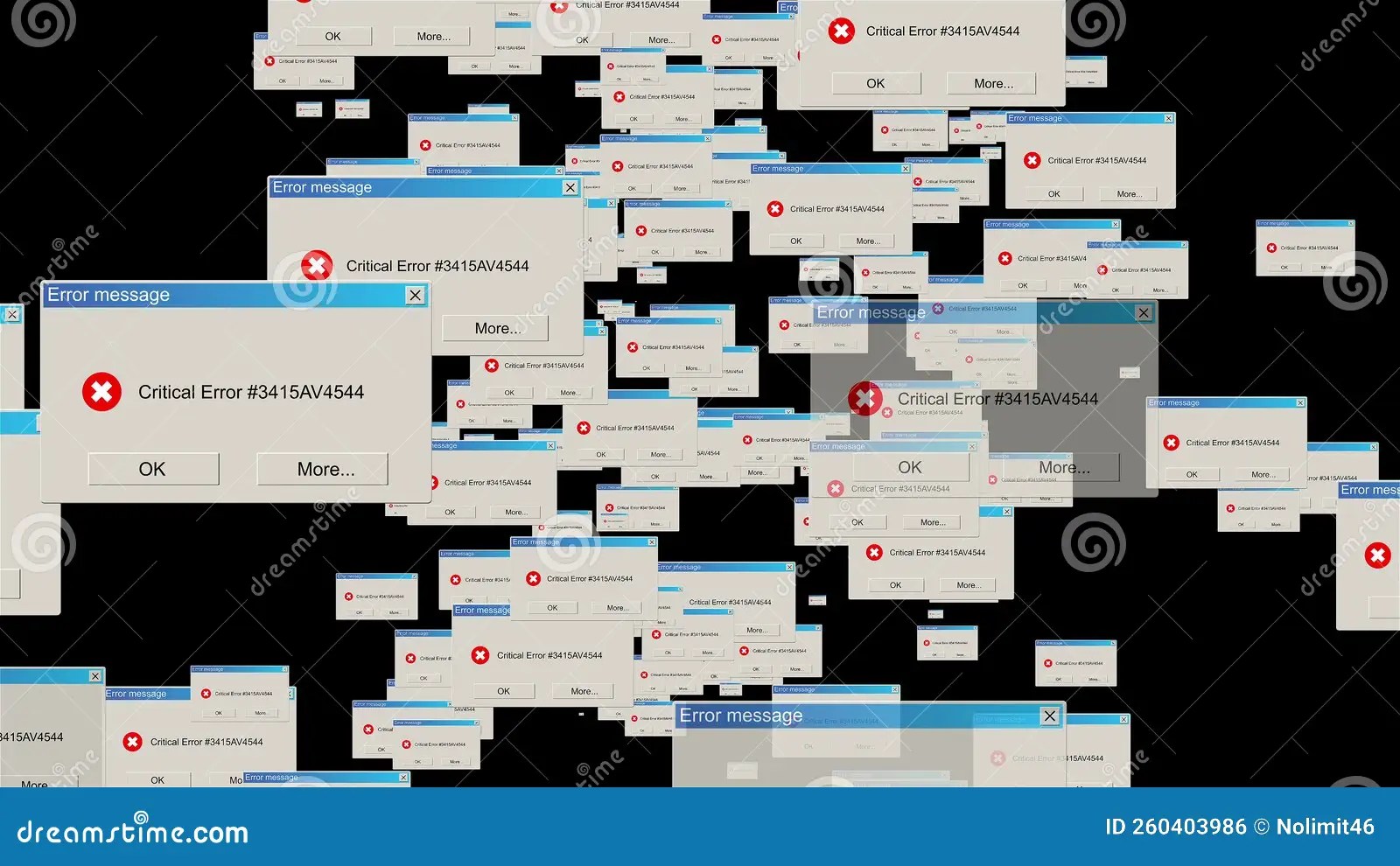 Critical errors stock illustration. Illustration of network 260403986