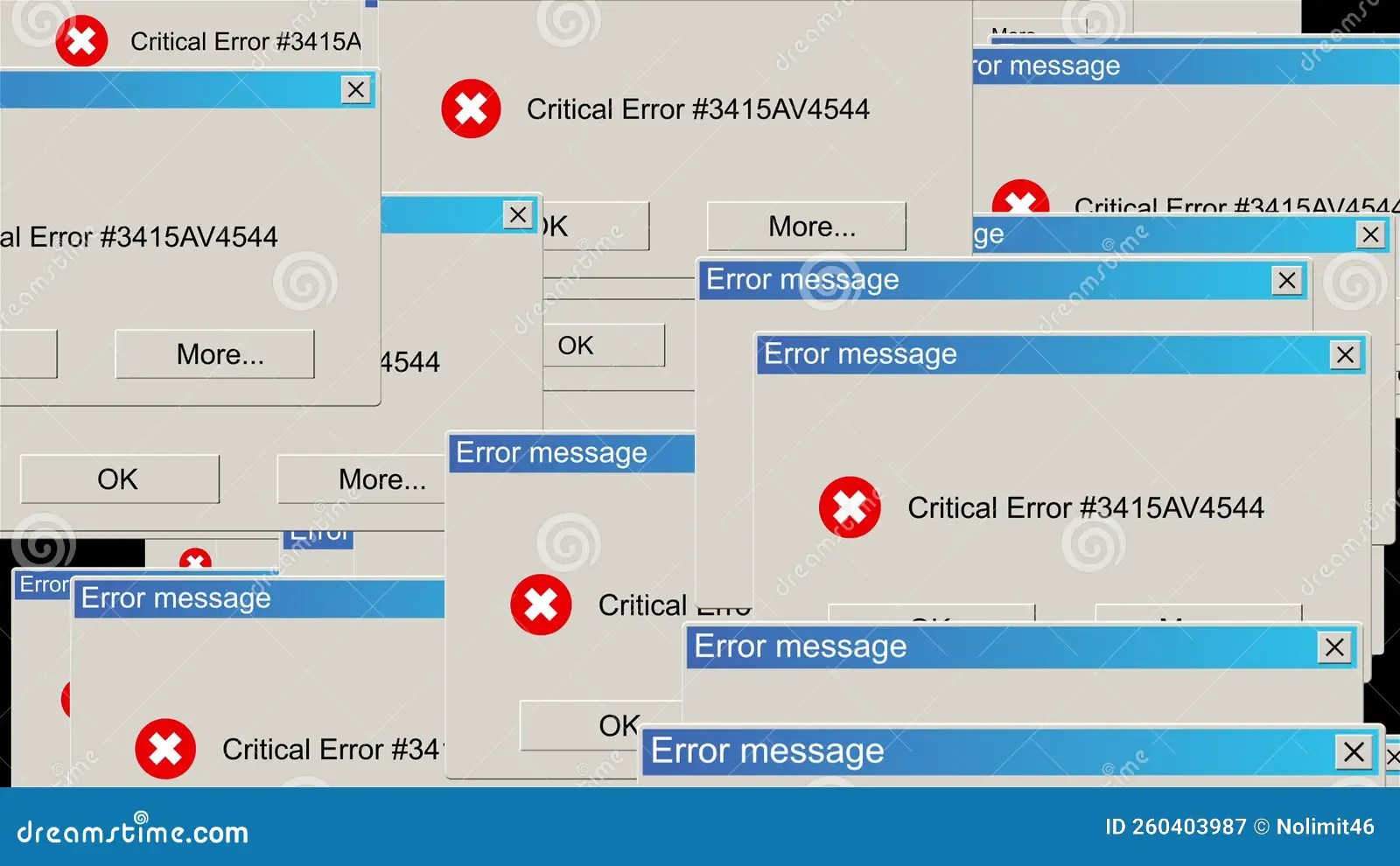 Critical errors stock illustration. Illustration of hack 260403987