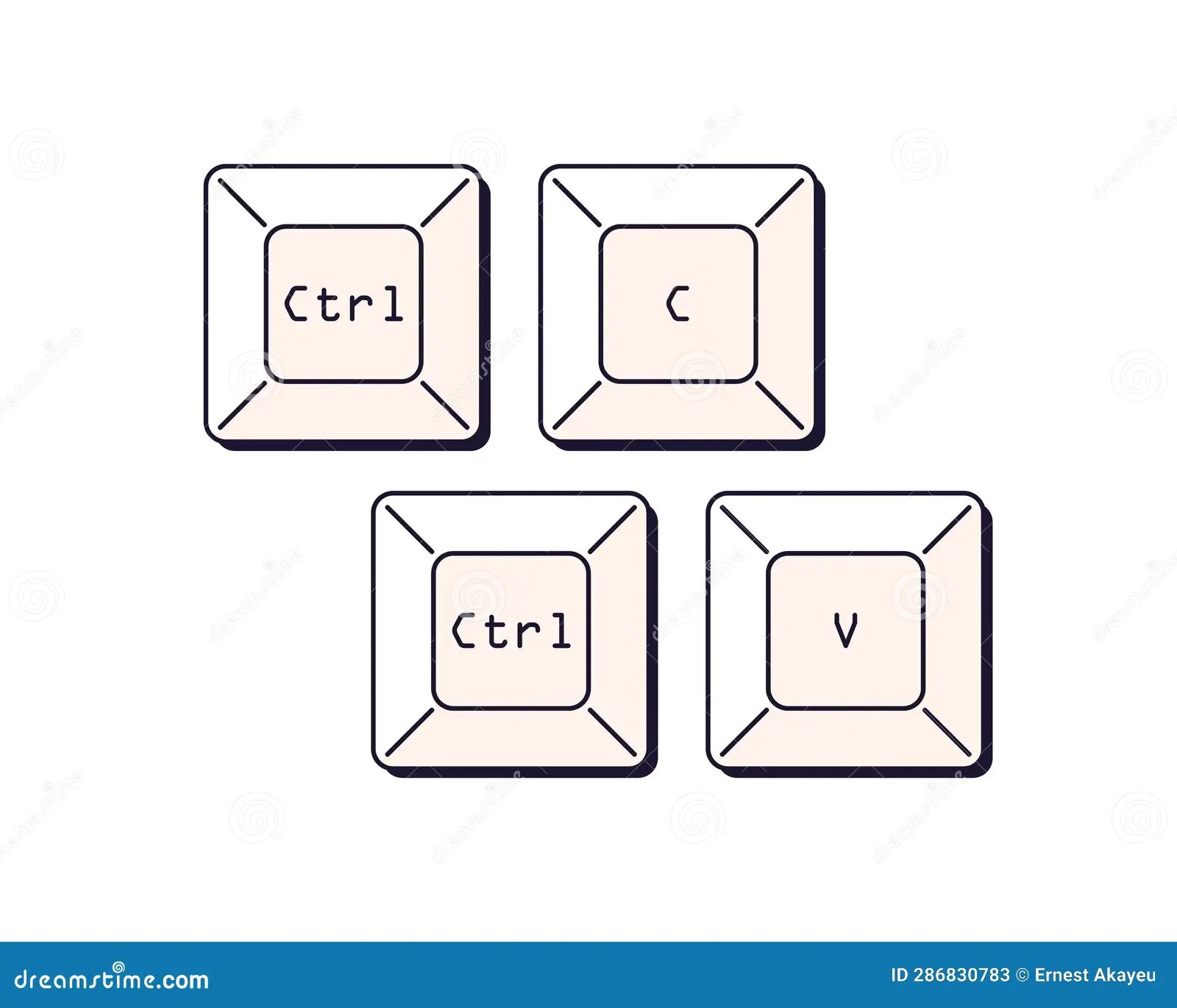Ctrl C and V, Keyboard Buttons. Control Keys, Shortcut Commands for
