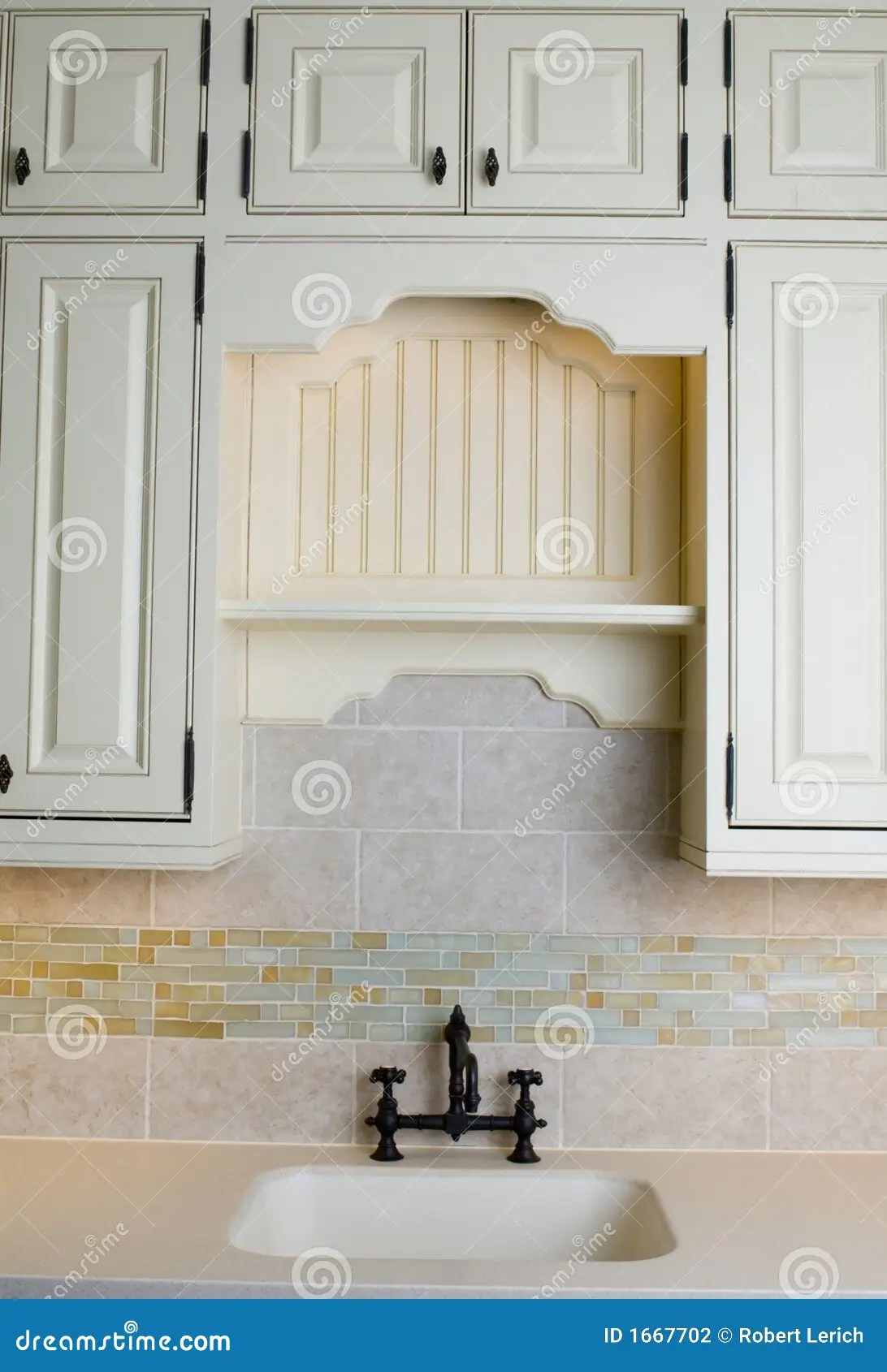 Custom Kitchen with Tile Work Stock Photo Image of detail, hand 1667702