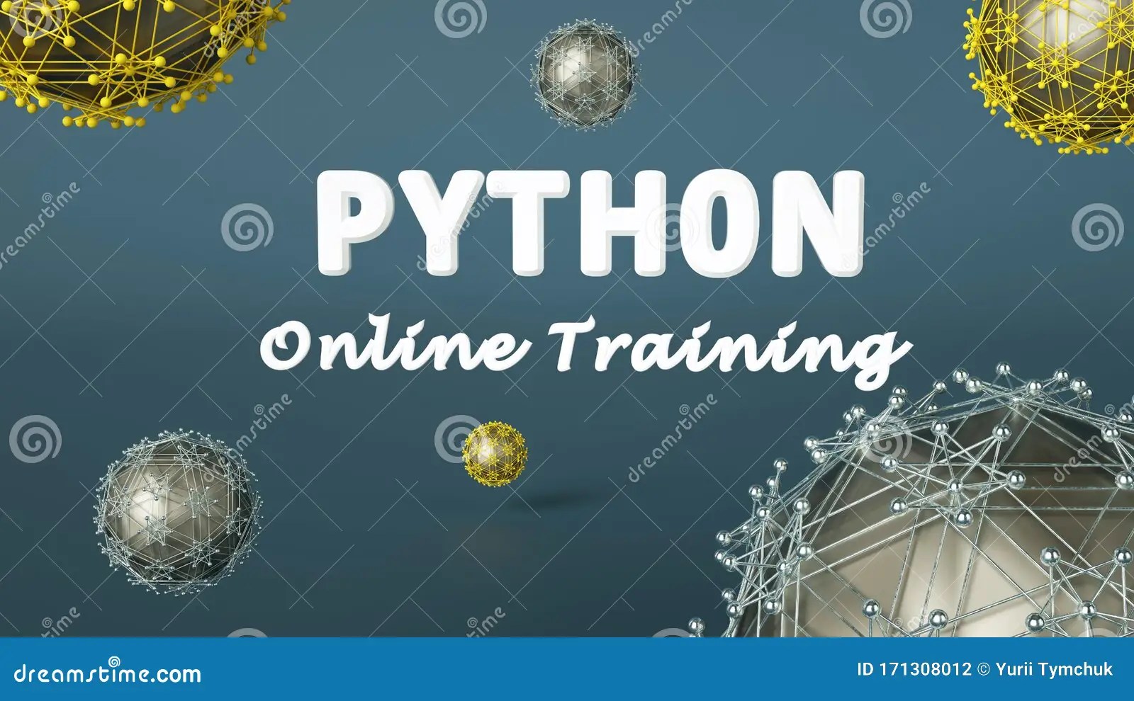 3d Rendering of Online Learning Banner for Python Online Training
