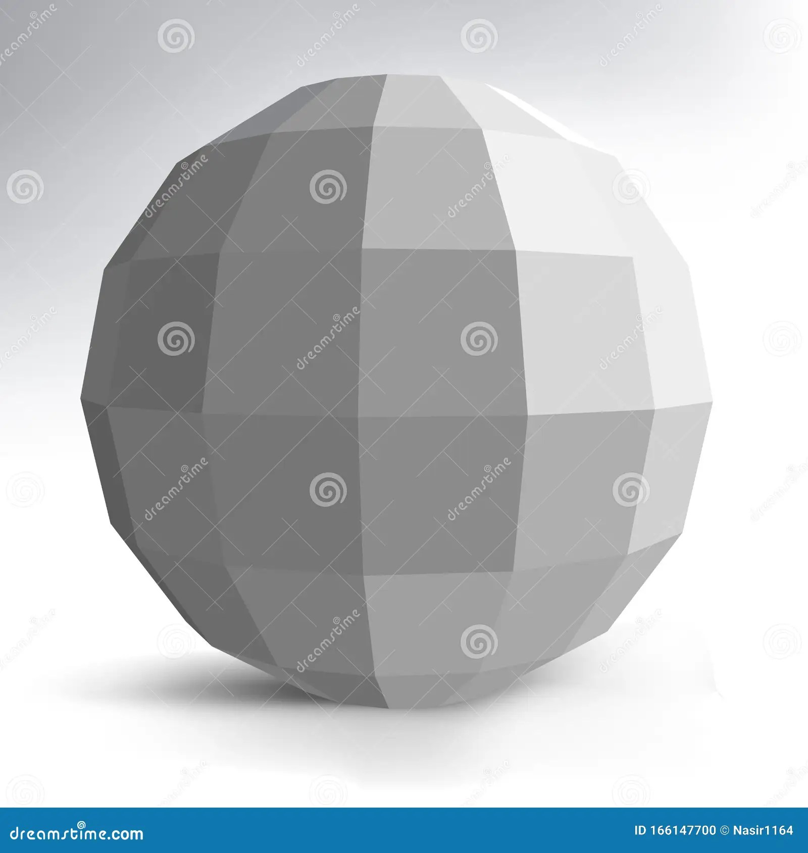 3d Vector Geometric Lowpoly Sphere Ball Stock Vector Illustration of