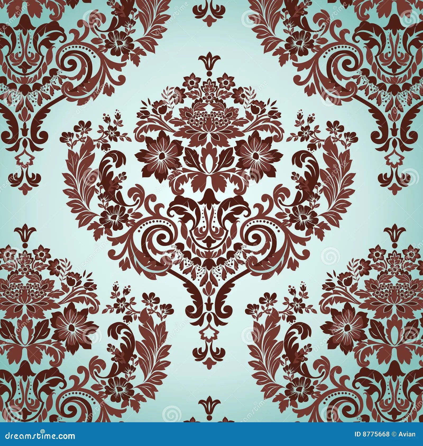 Damask pattern stock vector. Illustration of fabric, plant 8775668