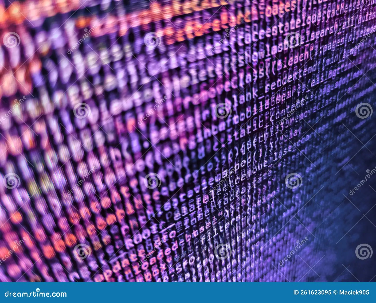 Data Encryption Security Code on a Computer Display. Displaying Program