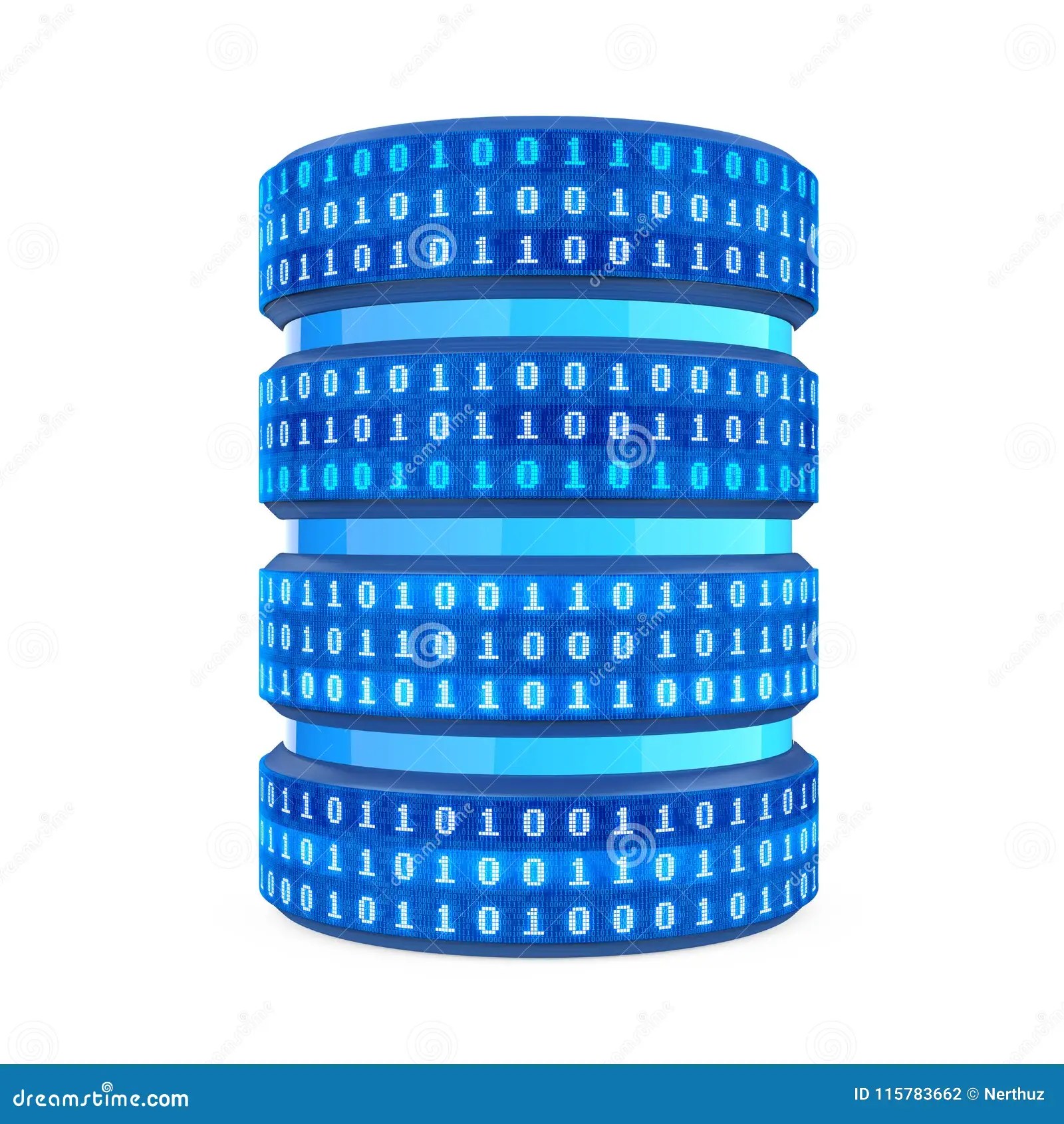 Database Icon with Binary Code Isolated Stock Illustration