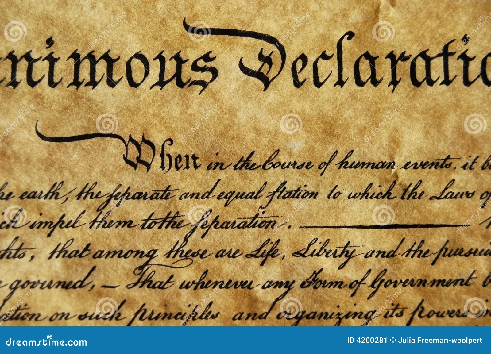 Declaration Of Independence Stock Image Image 4200281