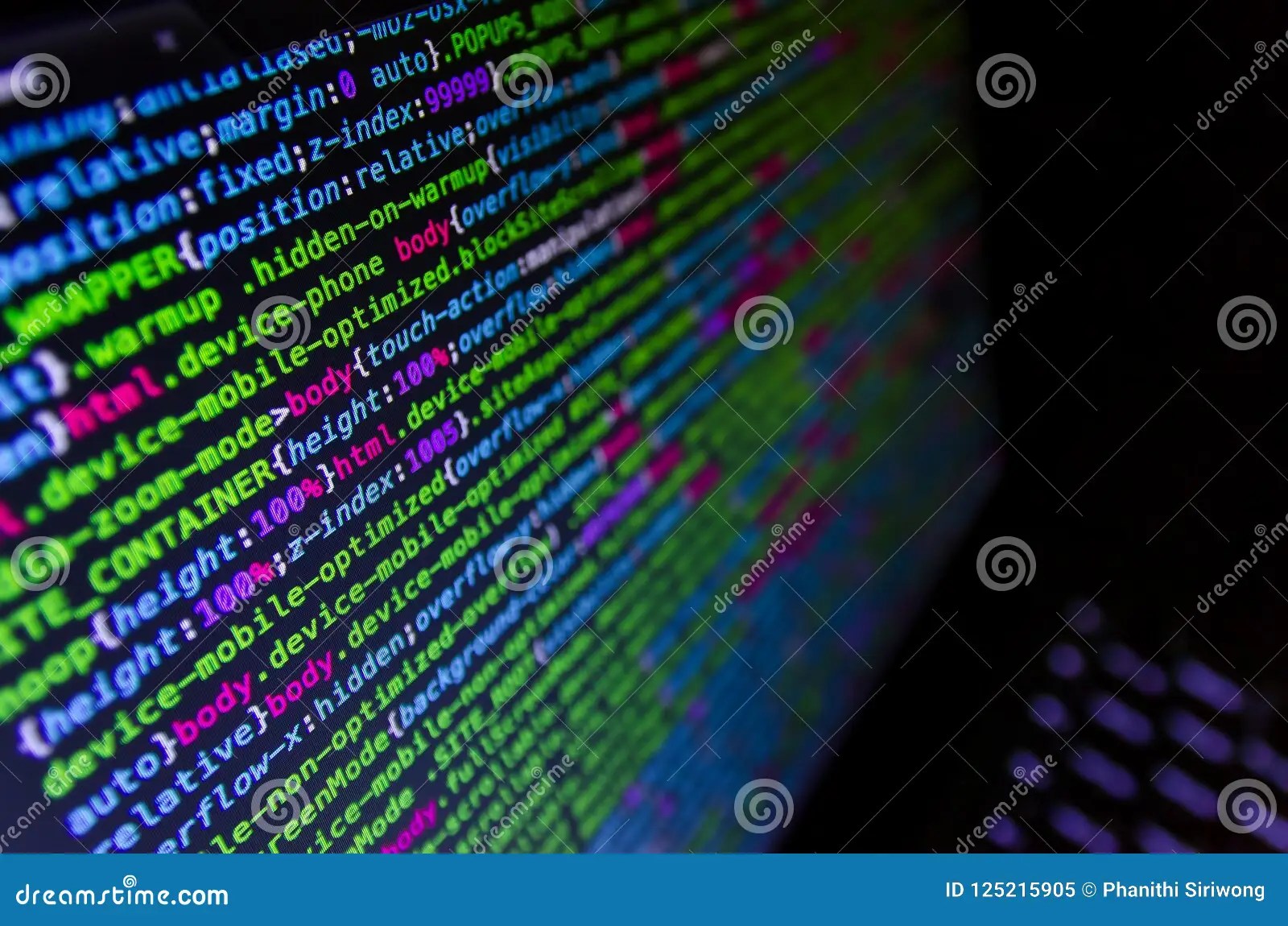 Desktop Source Code and Wallpaper by Computer Language with Coding and Programming. Stock Image