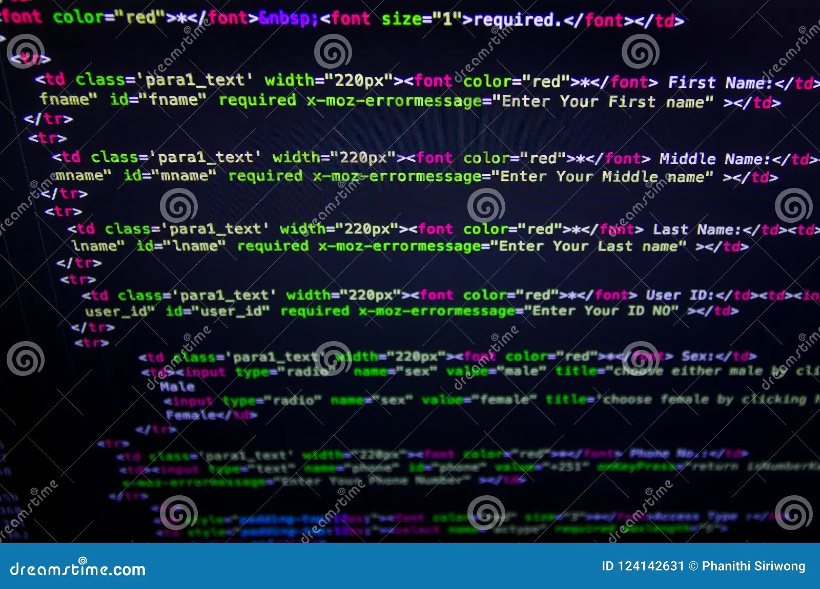 Desktop Source Code and Wallpaper by Computer Language with Coding and Programming. Stock Image