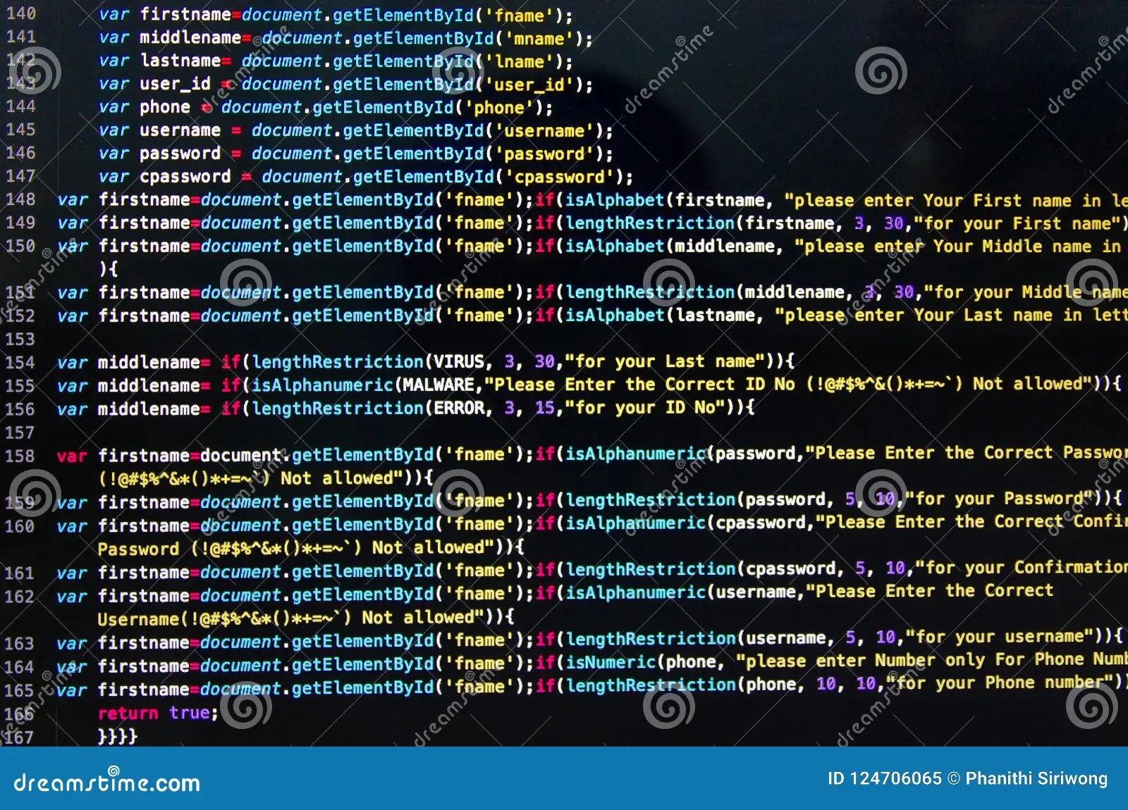 Desktop Source Code and Wallpaper by Computer Language with Coding and Programming. Stock Image