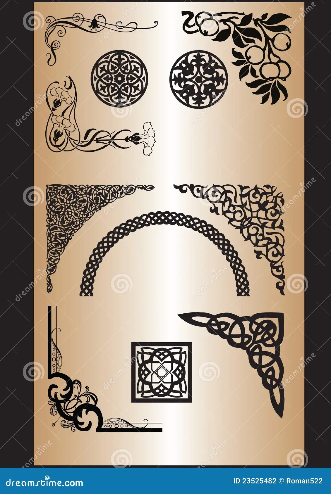 Different Patterns for the Design of Angles Stock Vector Illustration