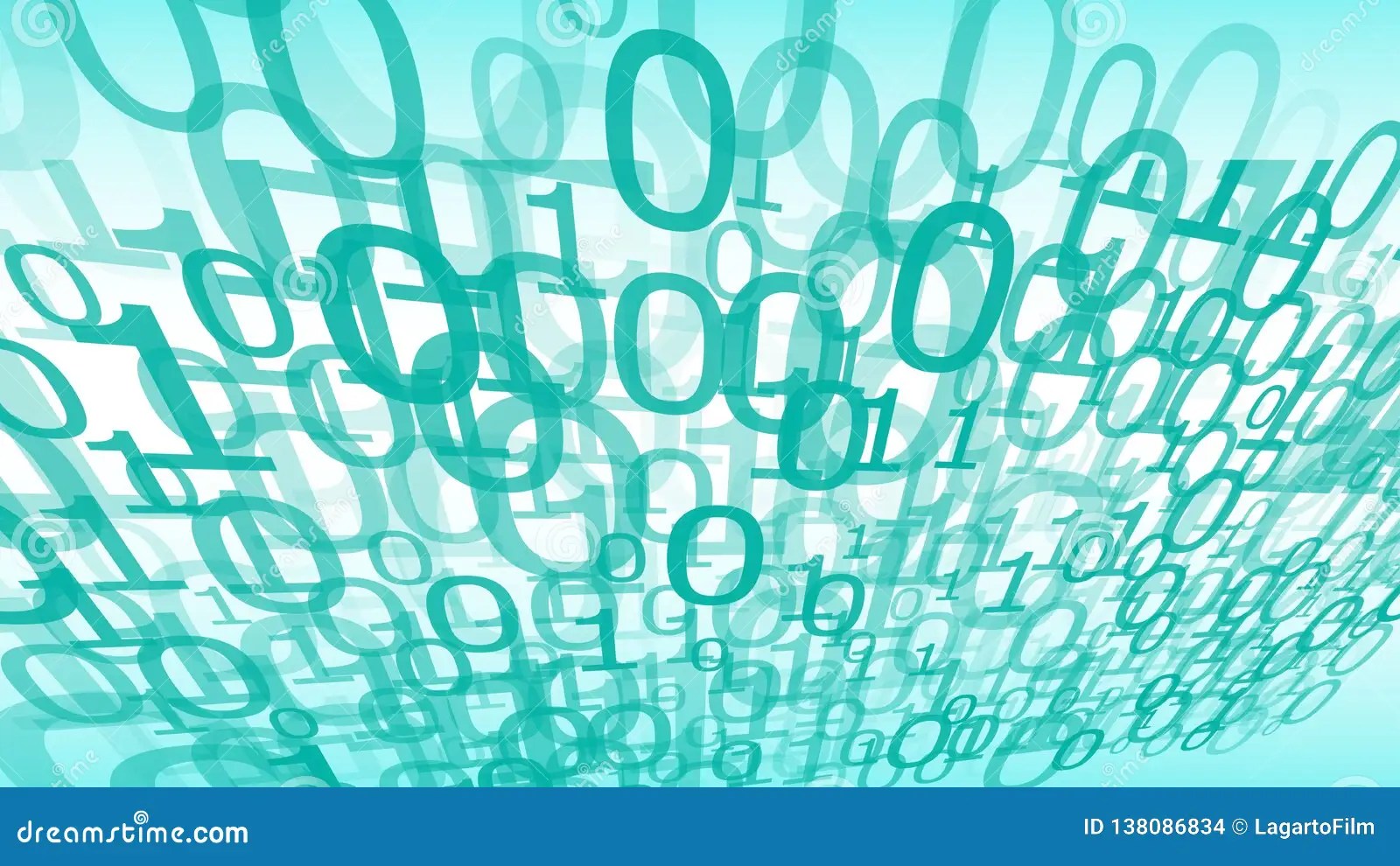 Digital Mint Green Computer Cloud Numbers, Random Binary Vector Stock