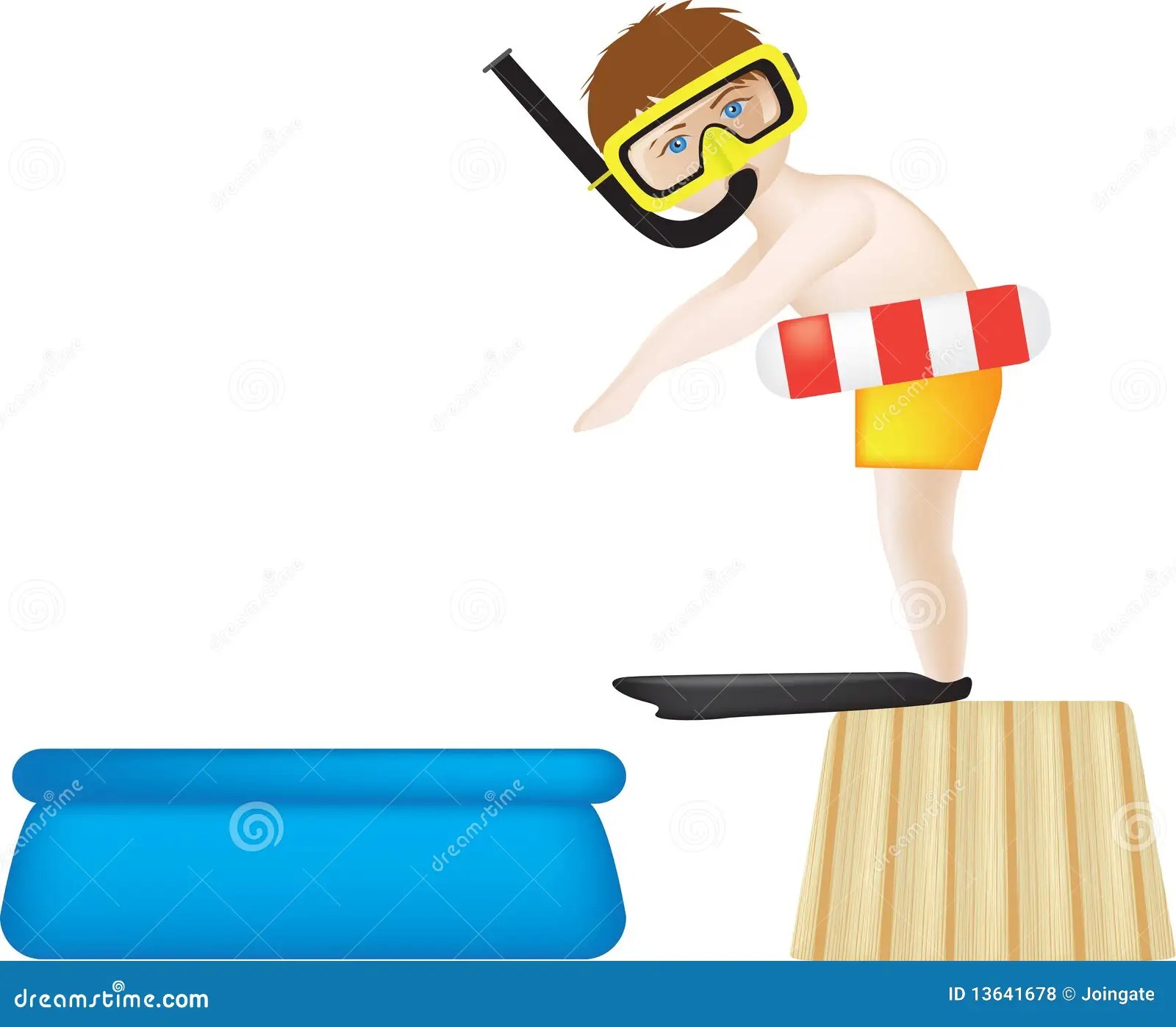 Diving into paddling pool stock illustration. Image of looking 13641678