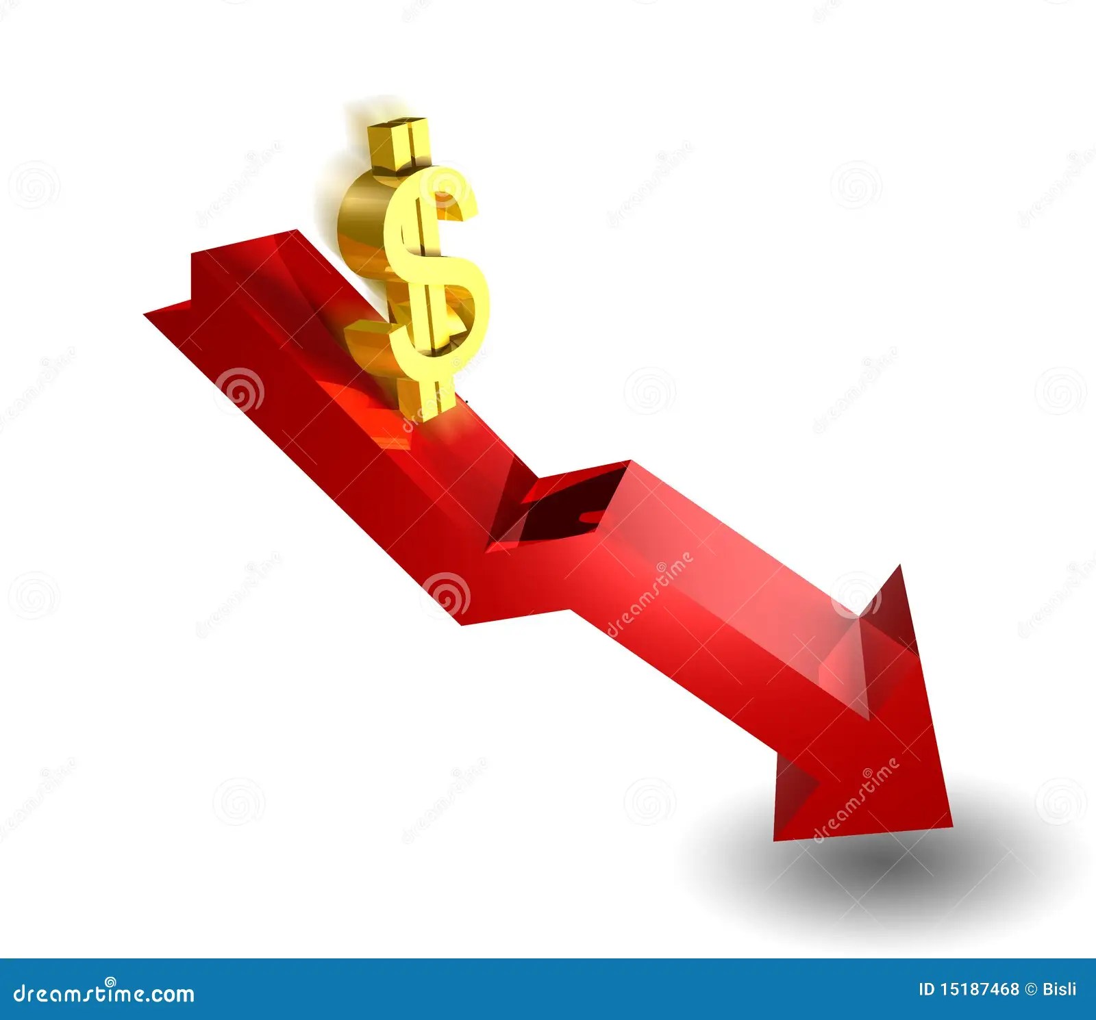 The Dollar Is Going Down stock illustration. Illustration of
