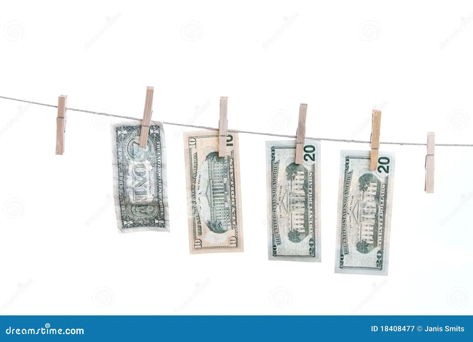 Dollars on string. stock image. Image of green, rope 18408477