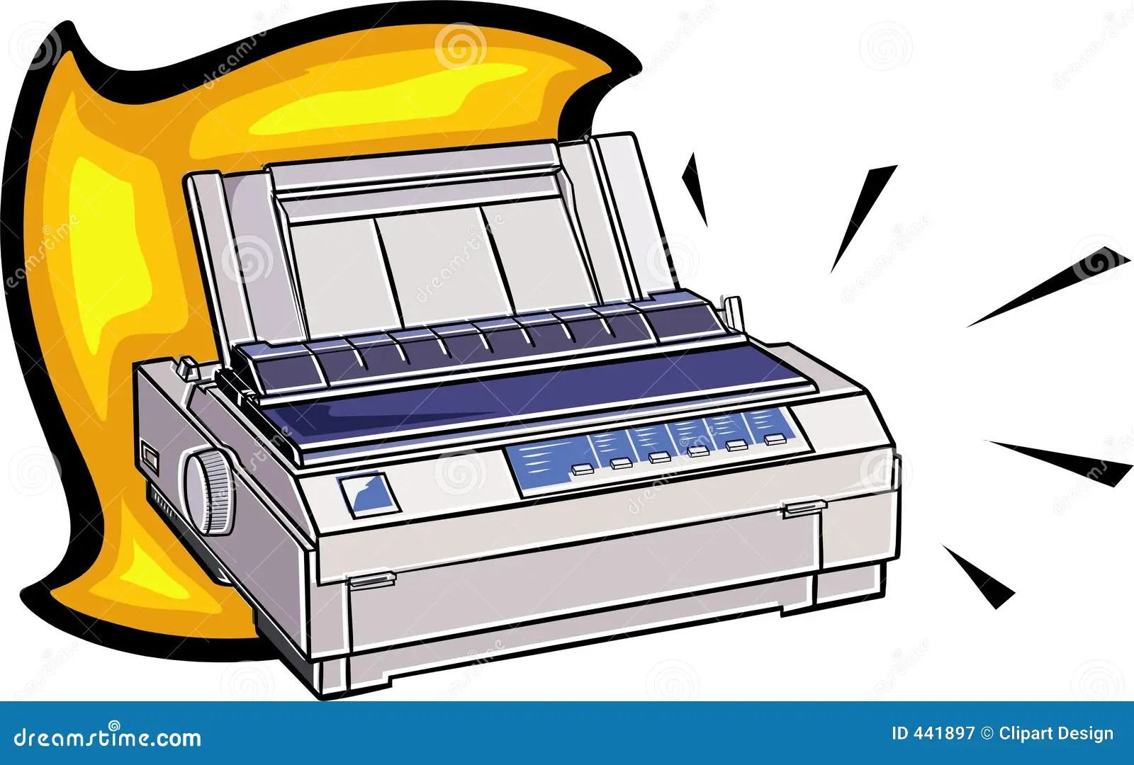 Dot matrix printer stock illustration. Illustration of peripherals 441897