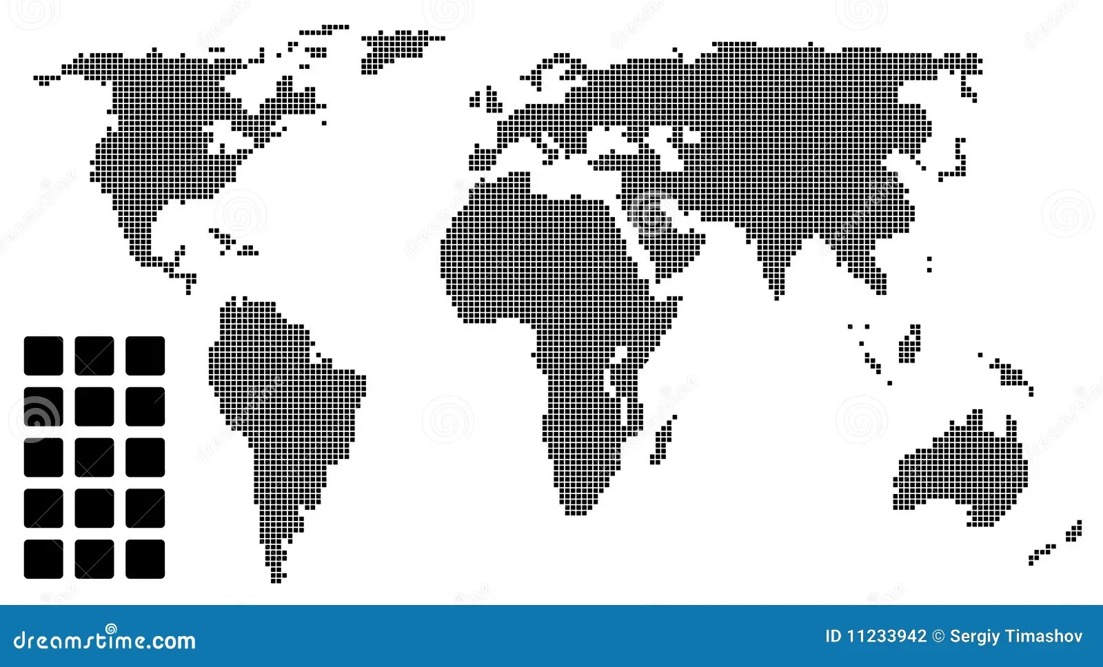 Dotted World Map (pixel) Stock Photography Image 11233942