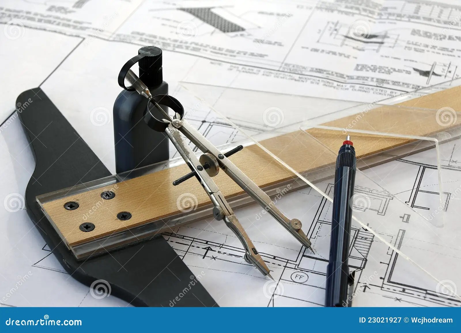 Drafting Tools before Computers Stock Image Image of blue, screws