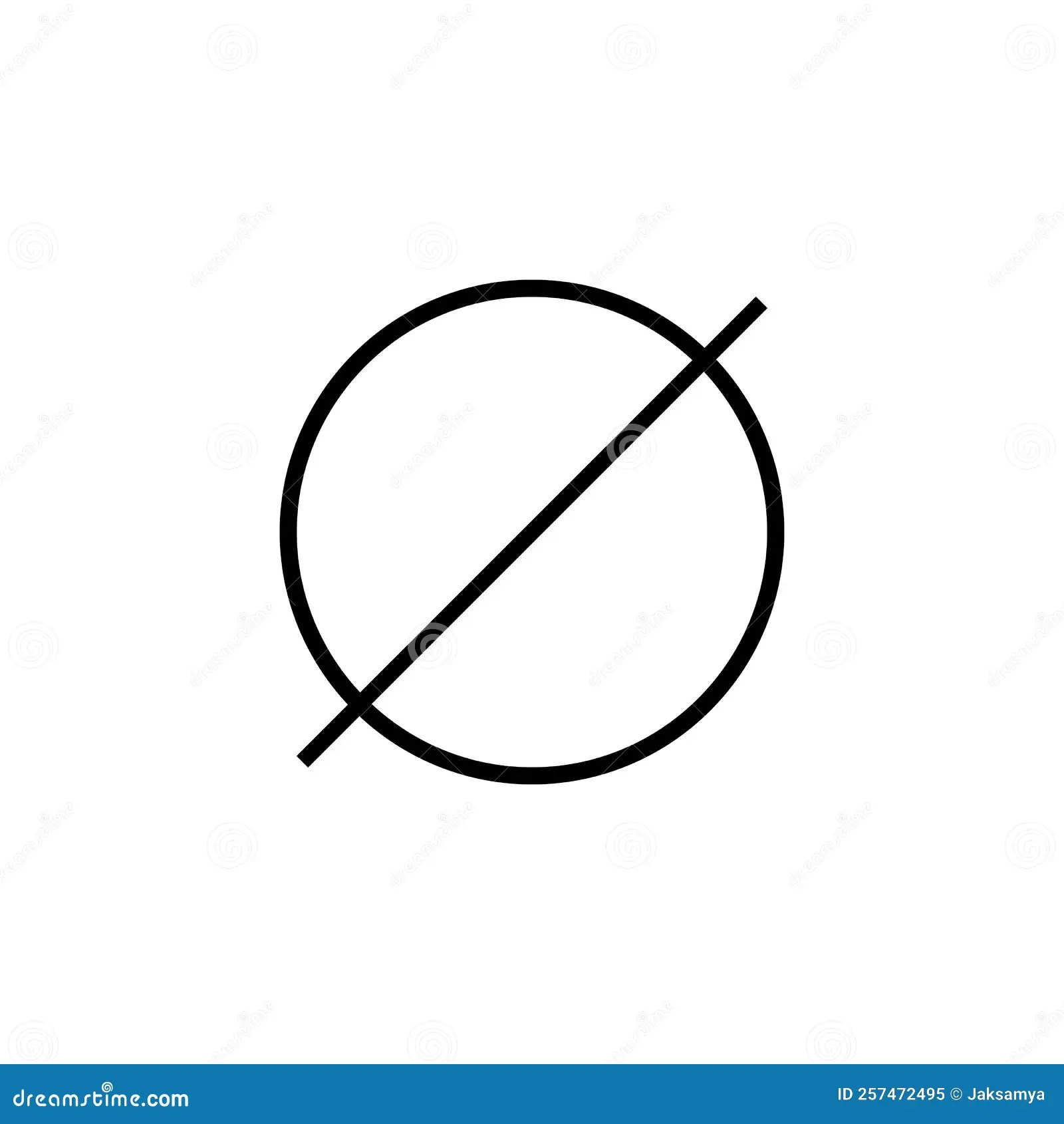 Empty Set or Null Set or Slashed Zero Icon Symbol in Mathematics Stock