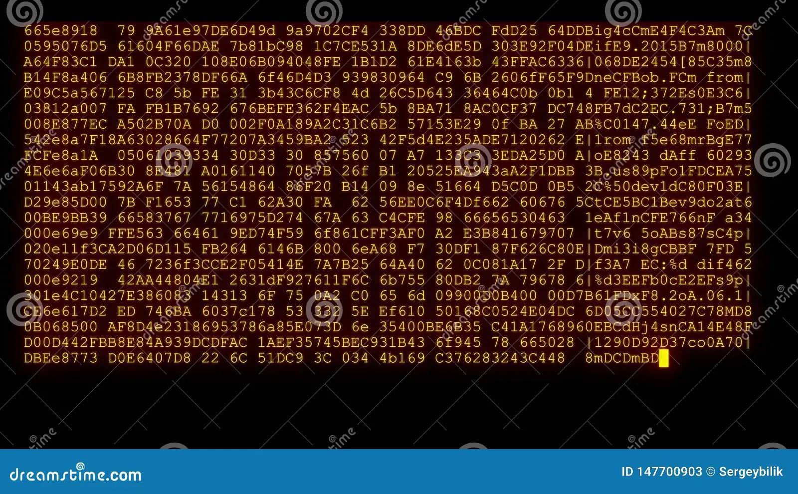 Encrypted Programming Security Hacking Code Data Flow Stream on Display