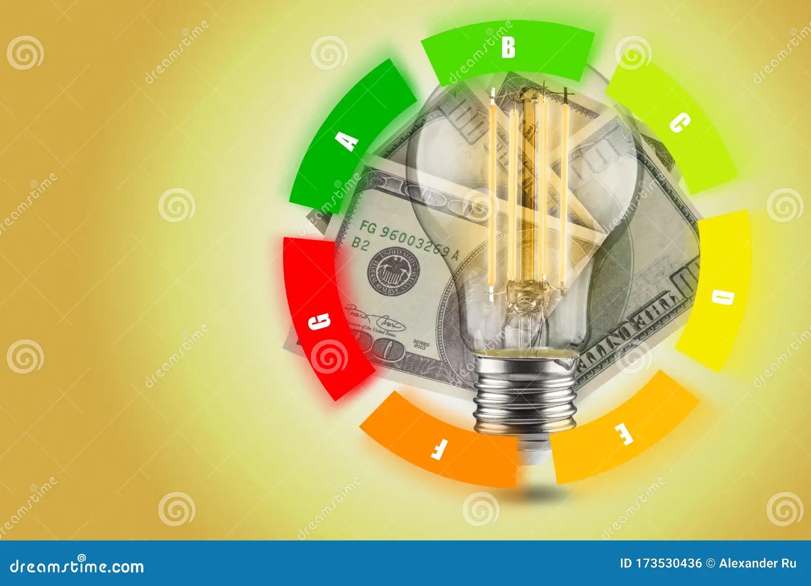 Energy Efficiency Concept of LED Lamps. Decrease in Electricity