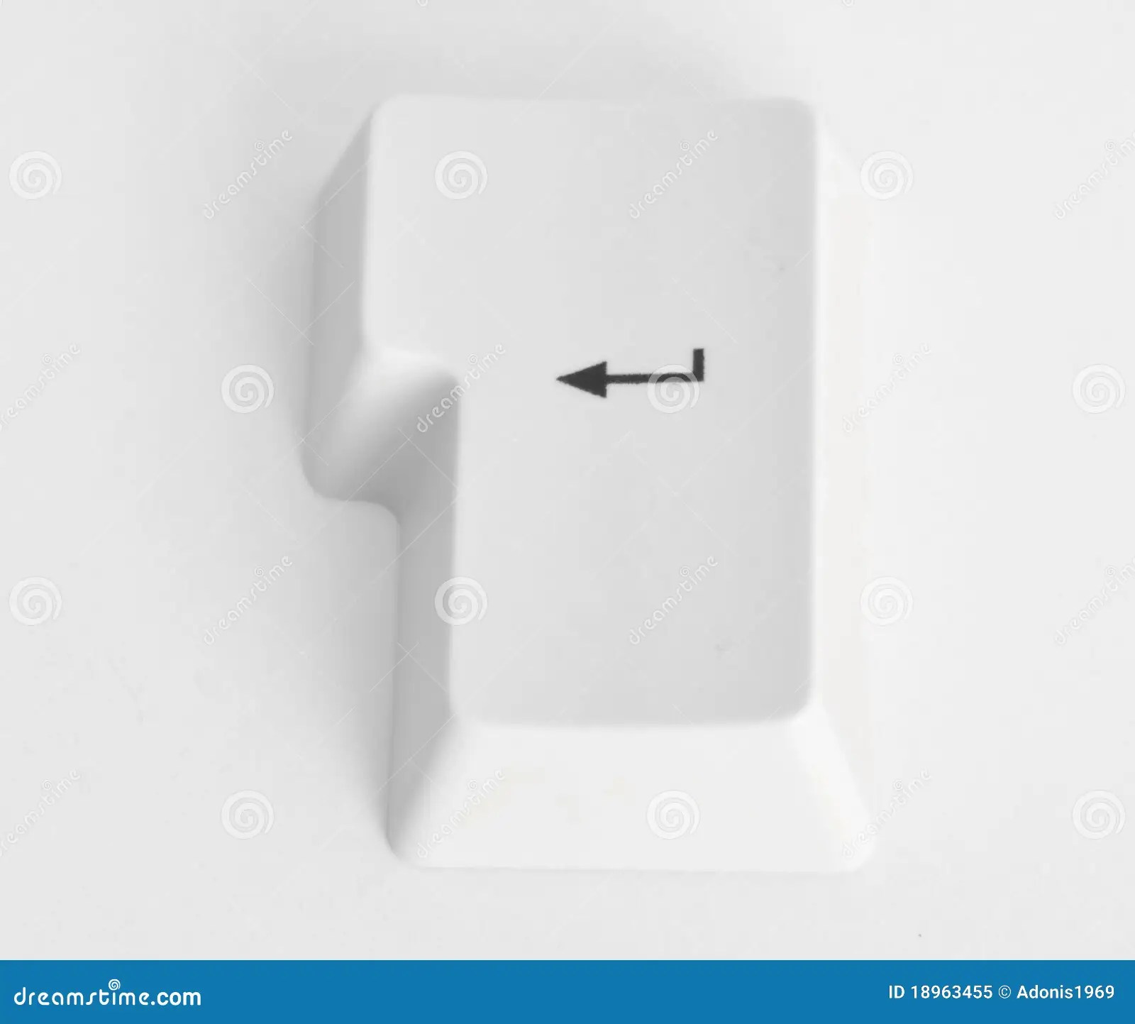 The Return Button On A Computer Keyboard Colored Blue, With The