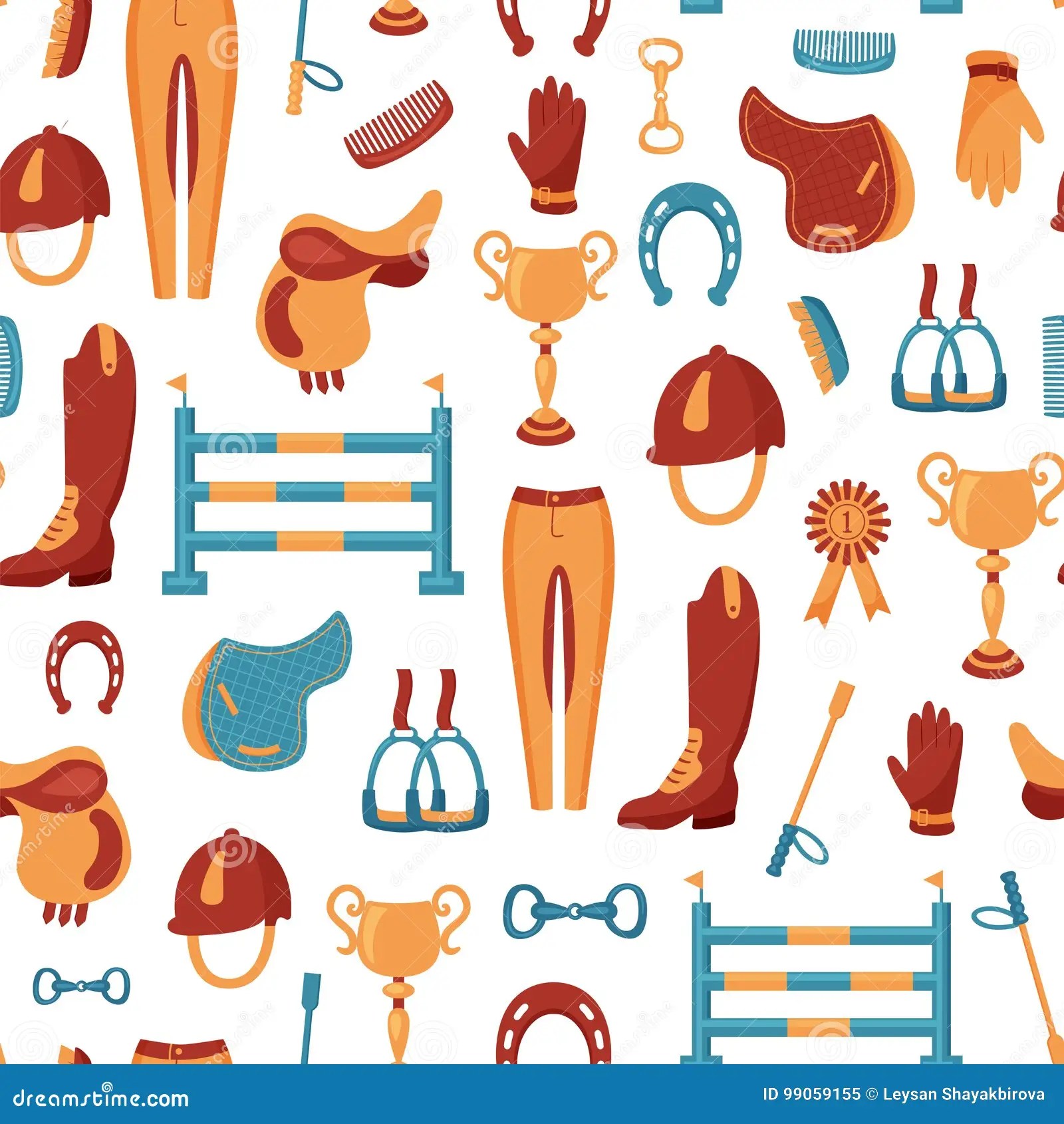 Equestrian pattern stock vector. Illustration of farm 99059155