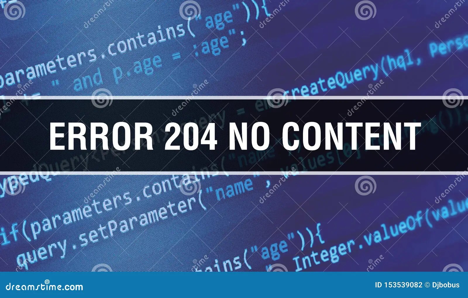 Error 204Â No Content with Binary Code Digital Technology Background