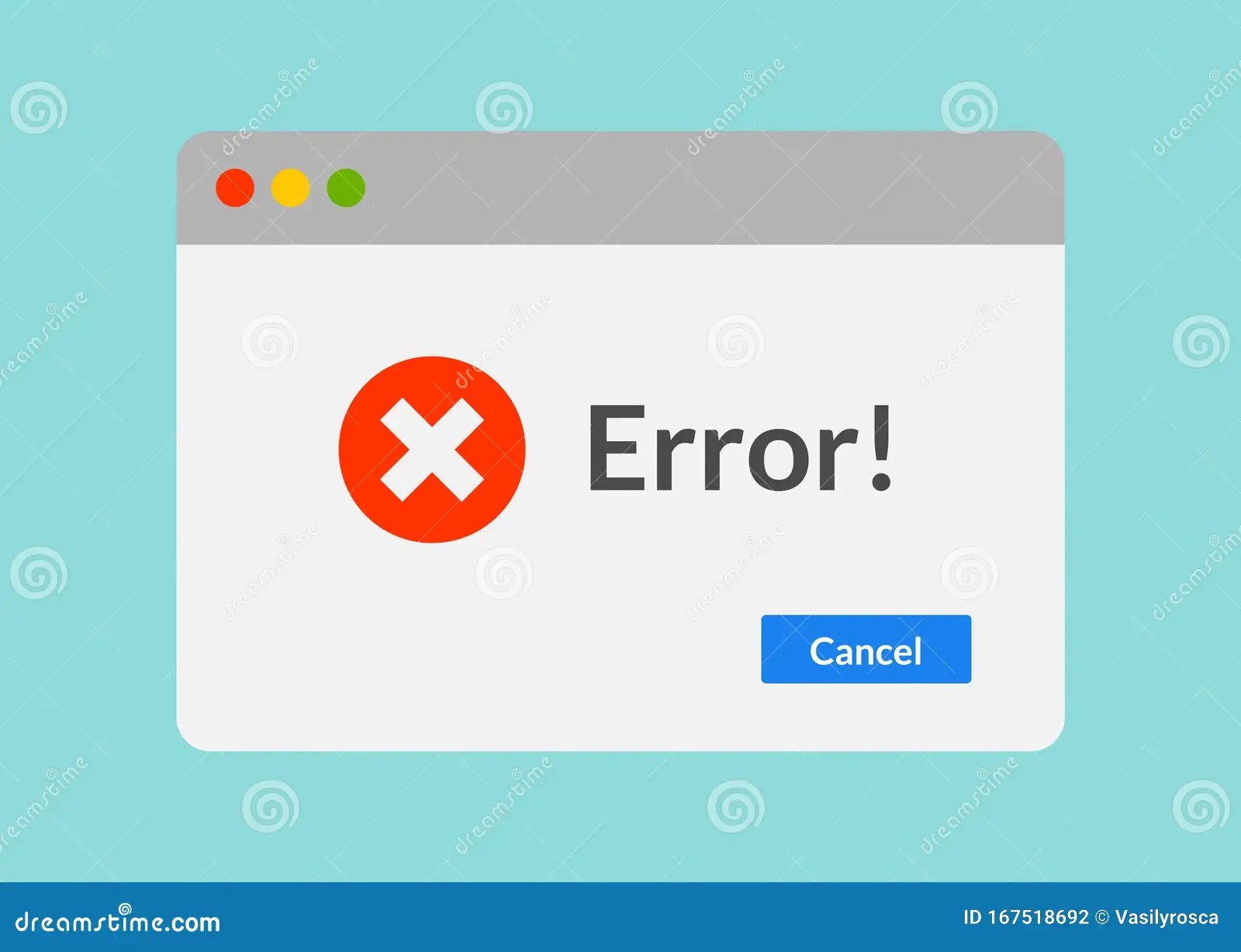 Error Message Computer Window Alert Popup. System Error Vector Icon