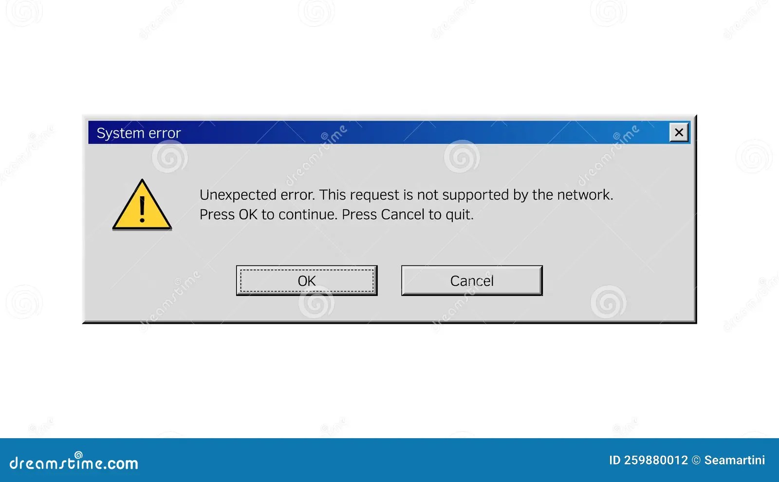 Error Message Window Screen, Computer Warning Stock Vector Illustration of error, button