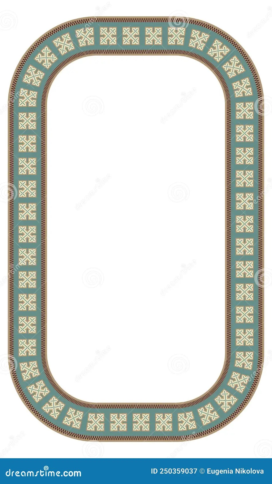 Ethnic Frame. Rectangular Border . Size 1080 X 1920 Stock Vector