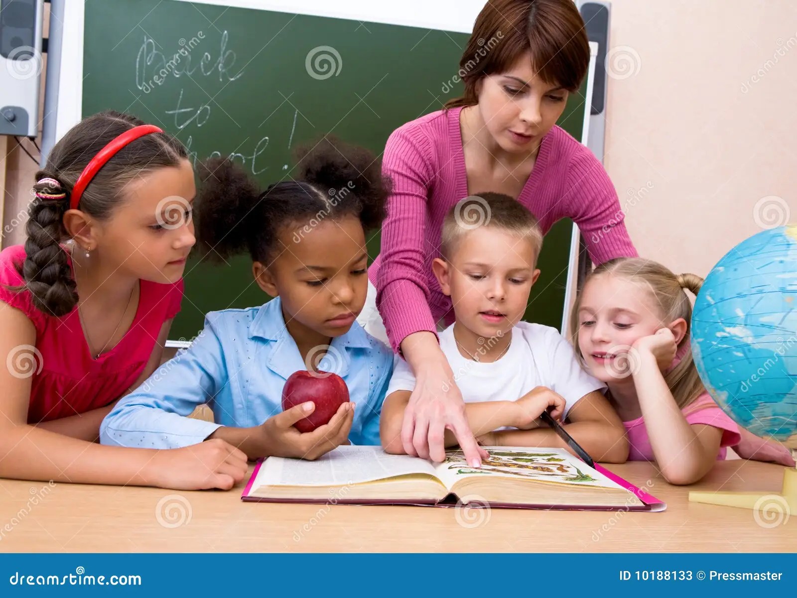 Explaining stock image. Image of looking, globe, indoor - 10188133