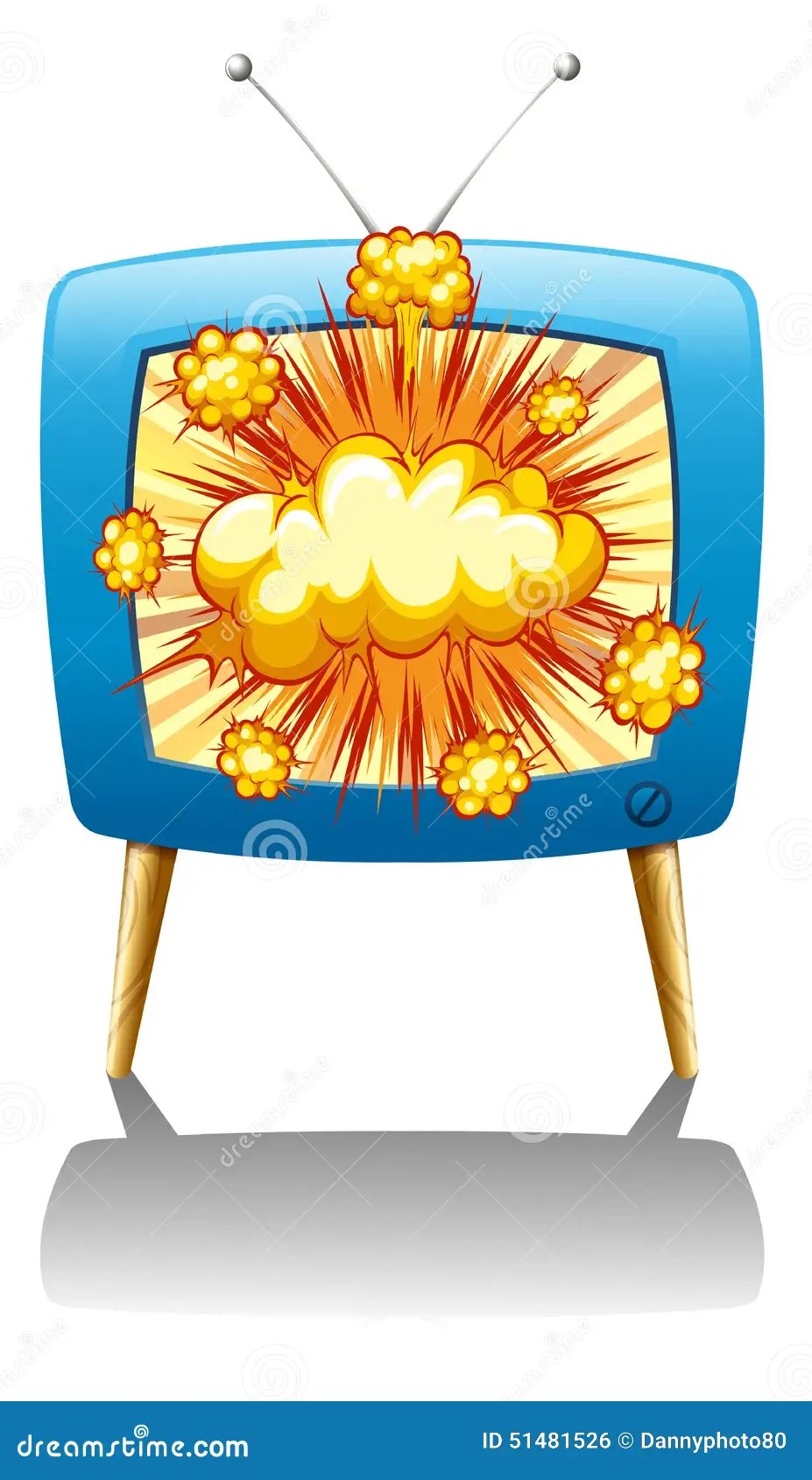 Explode And TV Stock Vector Image 51481526