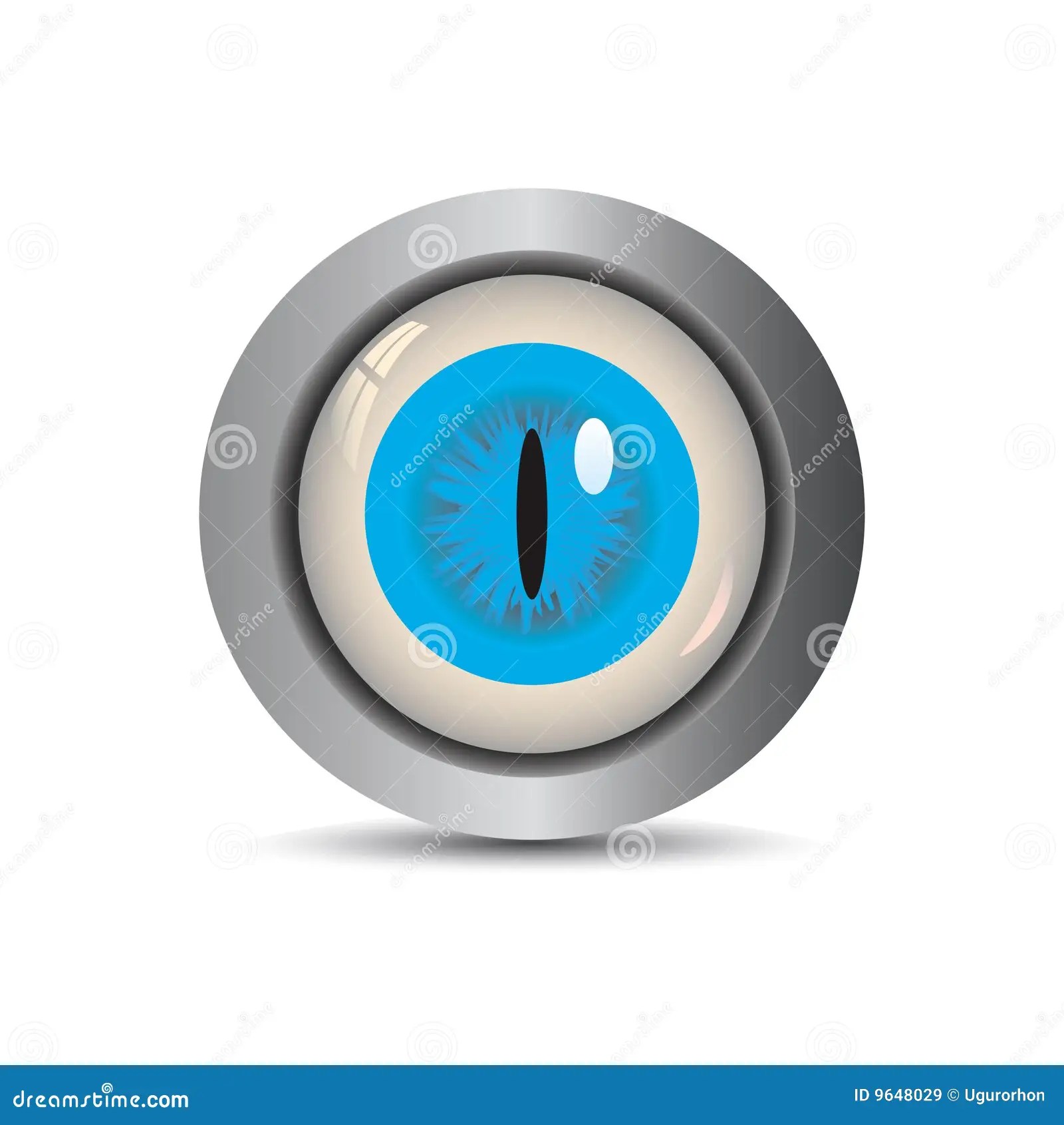Eye Button EPS Vector stock vector. Illustration of blue 9648029